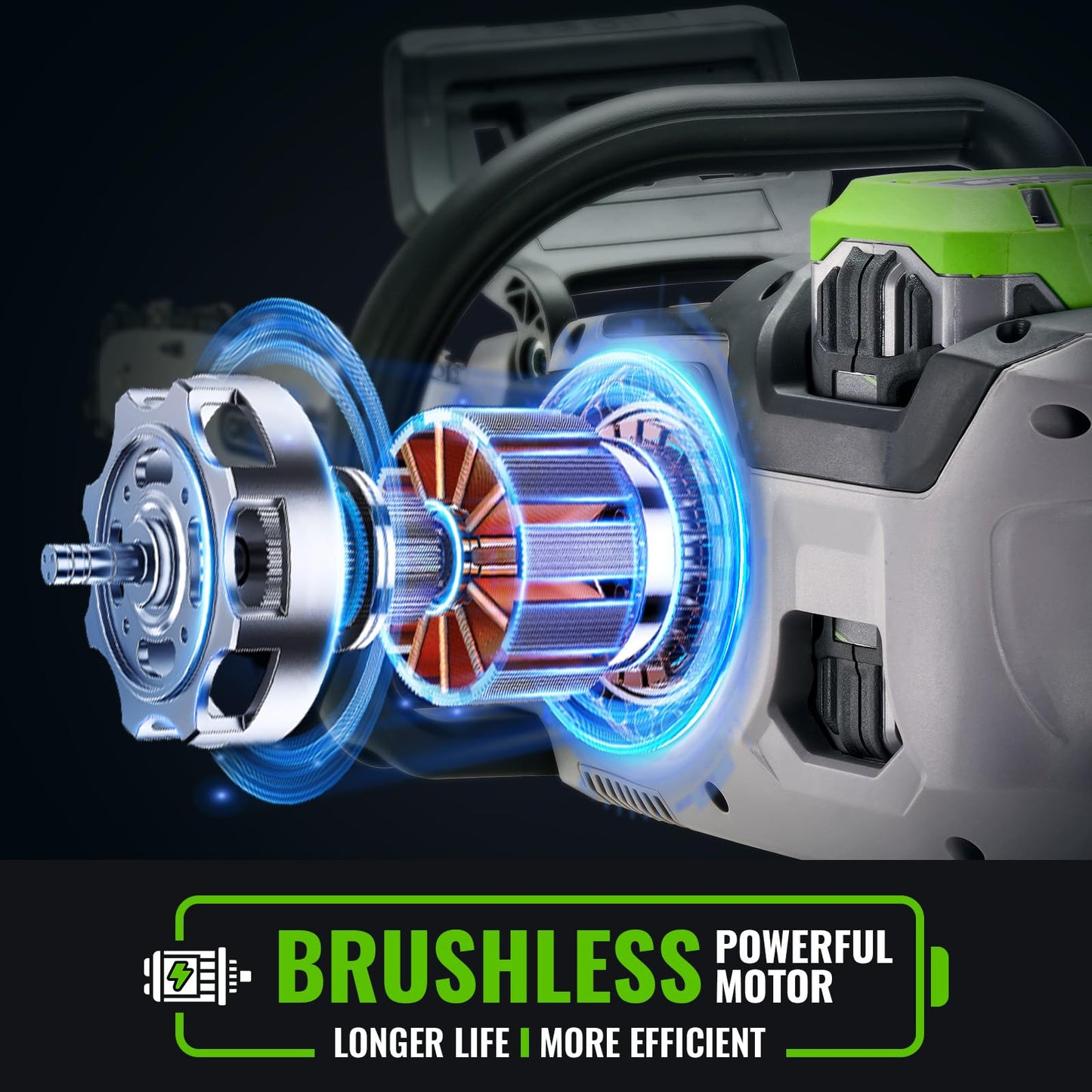 NovorikX 60V Brushless Cordless Chainsaw, 18"&16" Electric Chain Saw with 5.0Ah Battery & Charger, Automatic Oiler, Tool-Free Tension for Tree Trimming & Wood Cutting