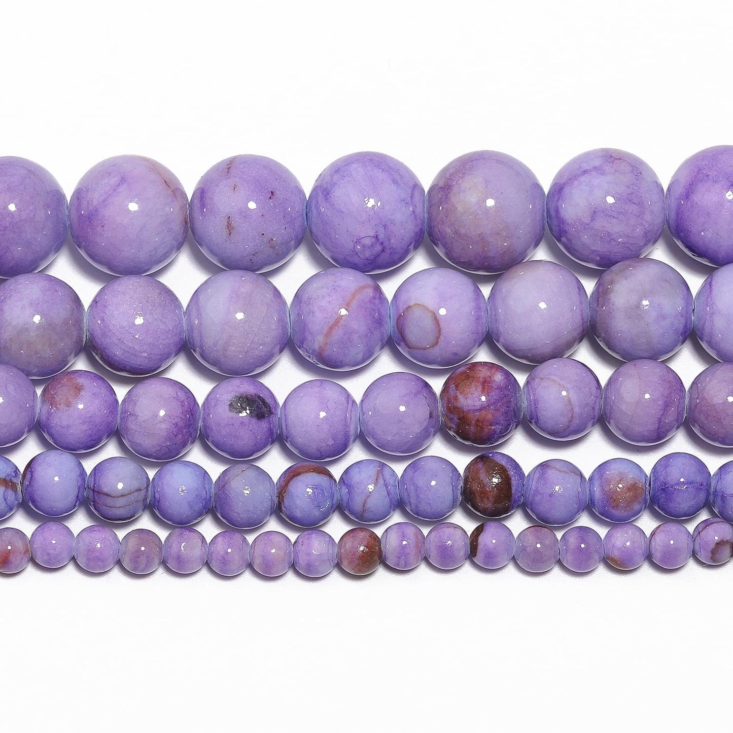 Yochus 60pcs 6mm Deep Purple Persian Jade Energy Healing Round Bulk Gemstone Beads for Jewelry Making Bracelet Necklace Earring DIY