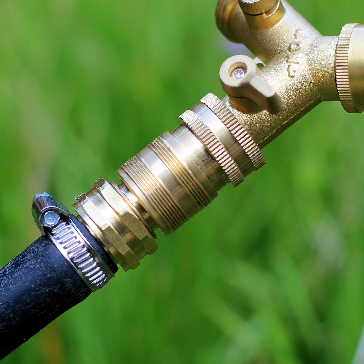 SIGURANTA Garden Hose Quick Connect Solid Brass 3/4 inch GHT Internal Thread Quick Connect Fittings Famale Quick Connector 2 Set
