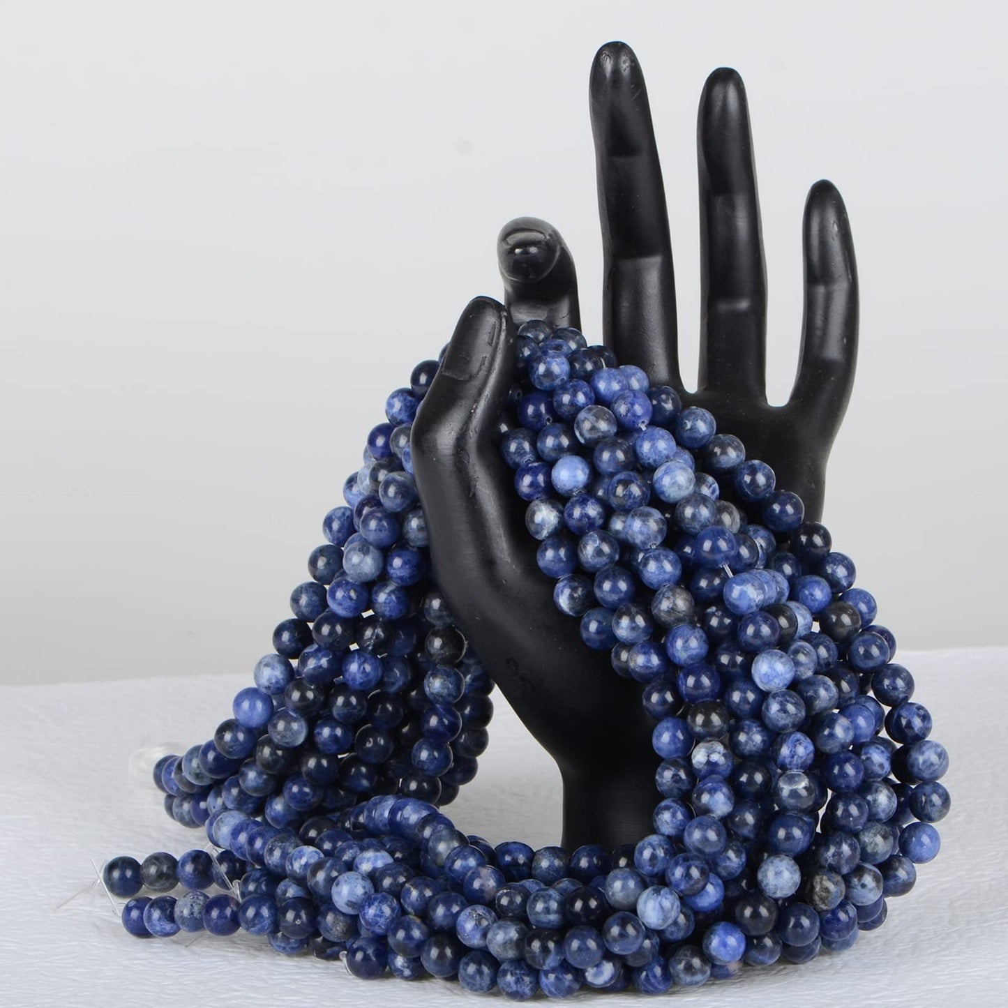 ICAI Beads 10mm Natural Sodalite Stone Round Loose Stone Beads for Jewelry Making DIY Crafts Design 1 Strand 15" APPR.34-36pcs