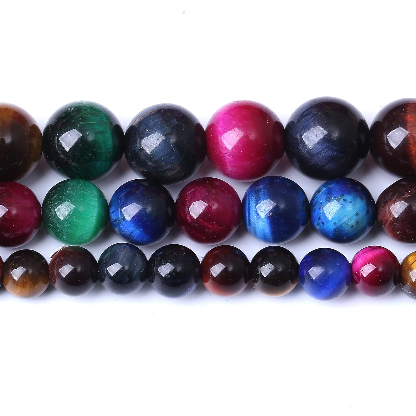 36PCS 10MM AAA Colorful Tiger Eye Stone Beads Natural Gemstone Bead Crystal Healing Energy Jewelry Making DIY 15 inches
