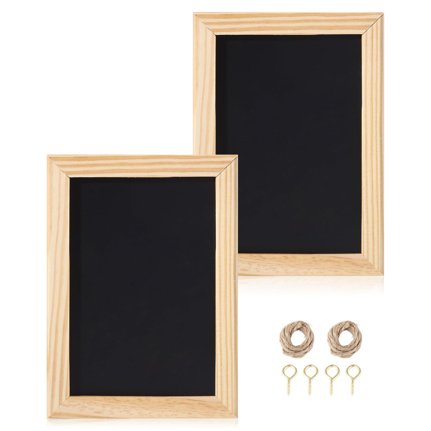 Miraclekoo 2 Pack Mini Chalkborad Signs Small Chalk Boards with Unfinished Wood Frame,4 x 6 Inch