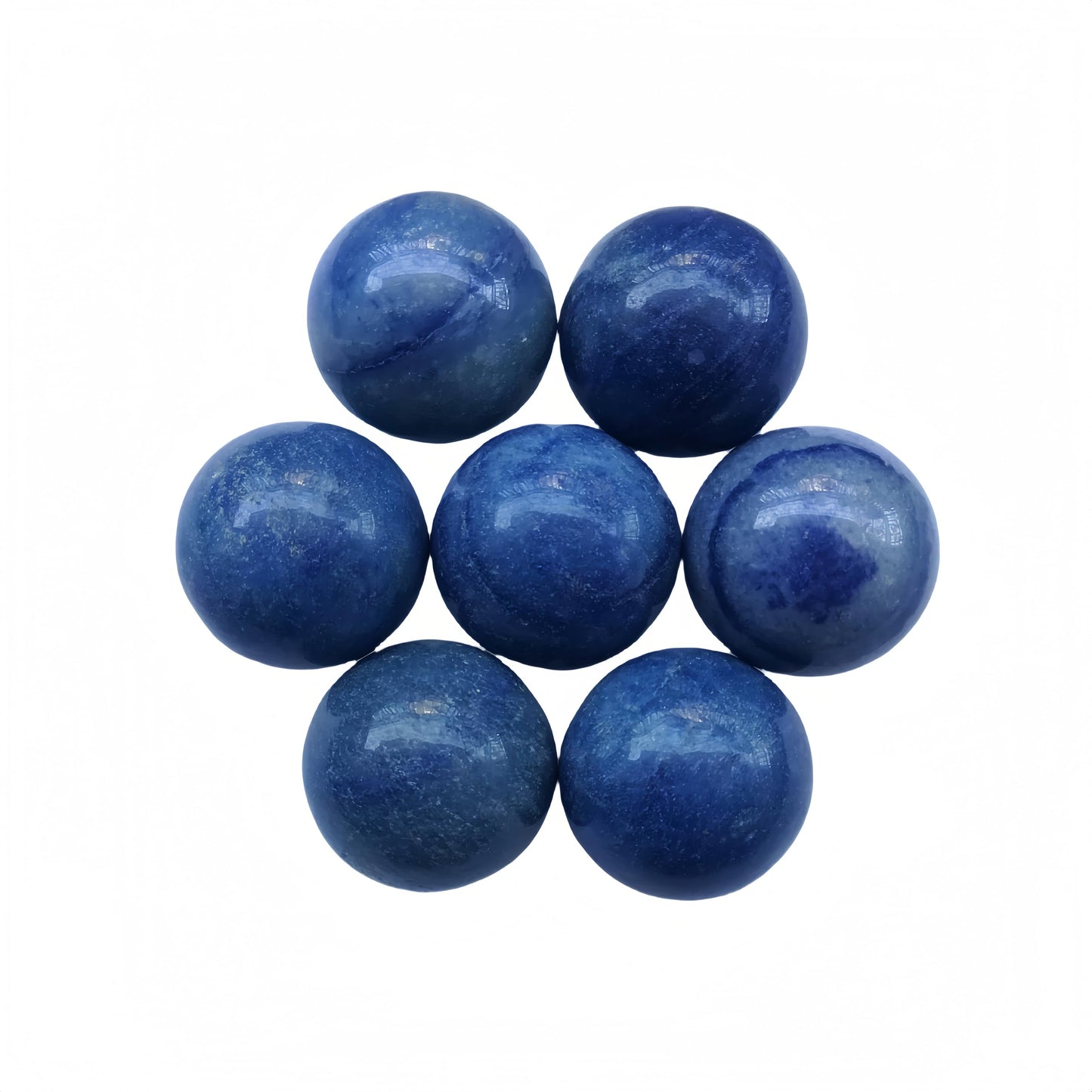 Sunshcat Natural Blue Aventurine 0.78 Inchs Crystals and Healing Stone Ball Set,Home Desktop Feng Shui Array Decoration(7 Pieces) ﻿