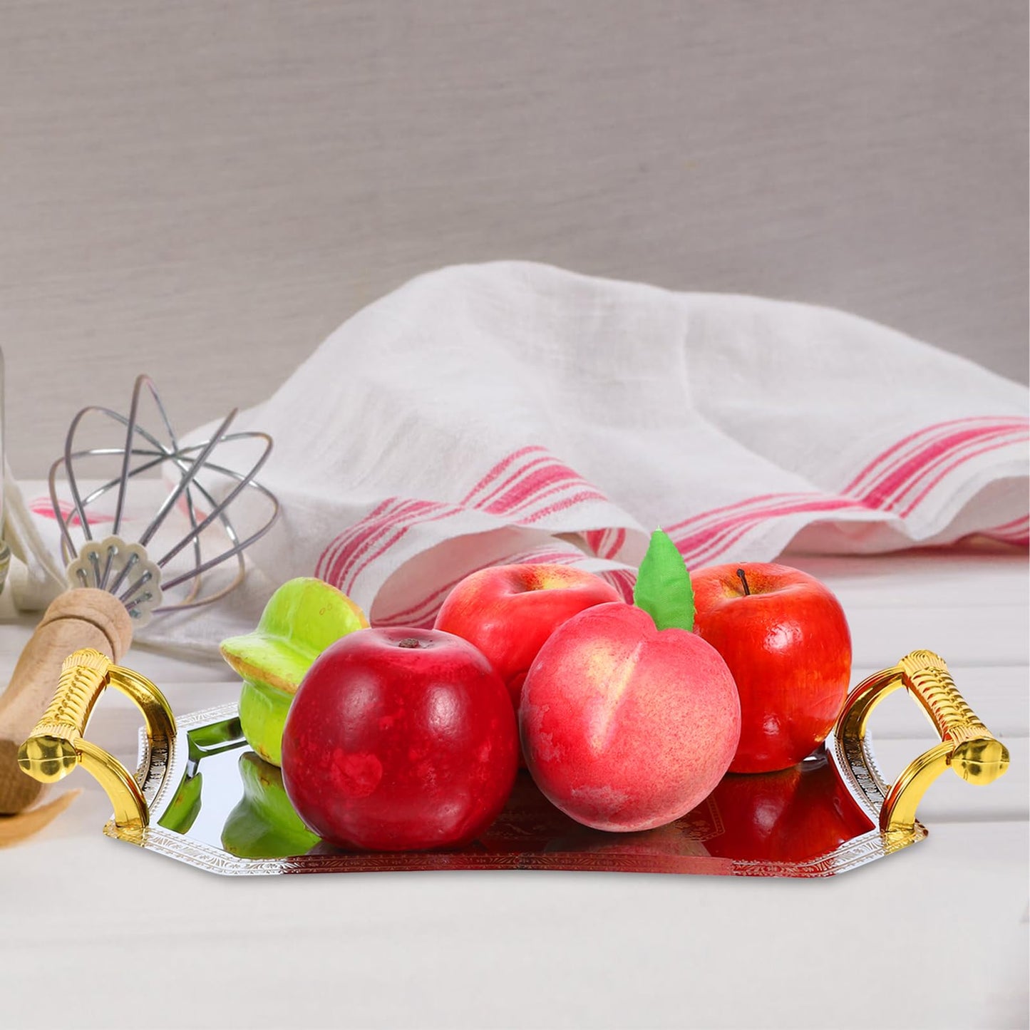 Hemoton Carved Fruit Tray 11.02X7.87X4.72In Decorative Serving Tray for Snacks Desserts and Fruit Storage Multi-Function Kitchen Dining Platter
