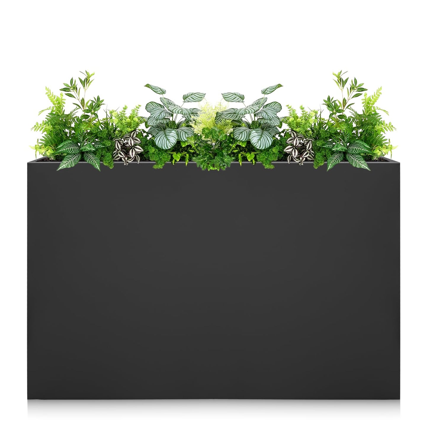 Zezgeuro Galvanized Steel Planter Box - No Installation Required Metal Rectangular Block Long Box Planter Modern Outdoor Planters All-Weather Use with Drainage Holes for Patio/Porch, 36×24×12IN