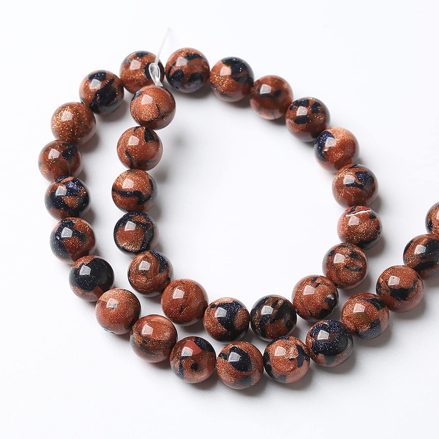 90pcs 4mm Starry Bicolor Sandstone Beads Natural Round Loose Spacer Beads for Jewelry Making DIY Bracelets Crystal Energy Healing Power Stone (4mm, Bicolor Sandstone Beads)