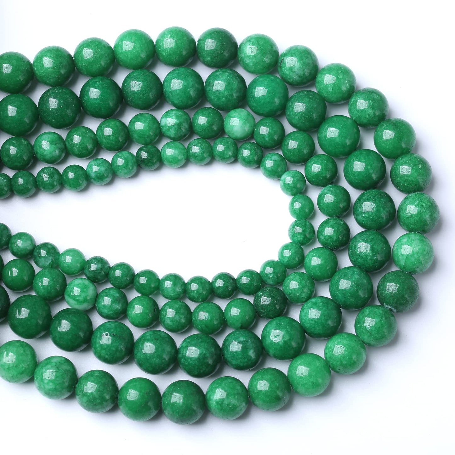 90pcs 4mm Natural Green Cloud Jades Beads Round Loose Gemstone Crystal Energy Healing Power Stone Beads for Jewelry Making DIY Bracelet (4mm, Green Cloud Jades)