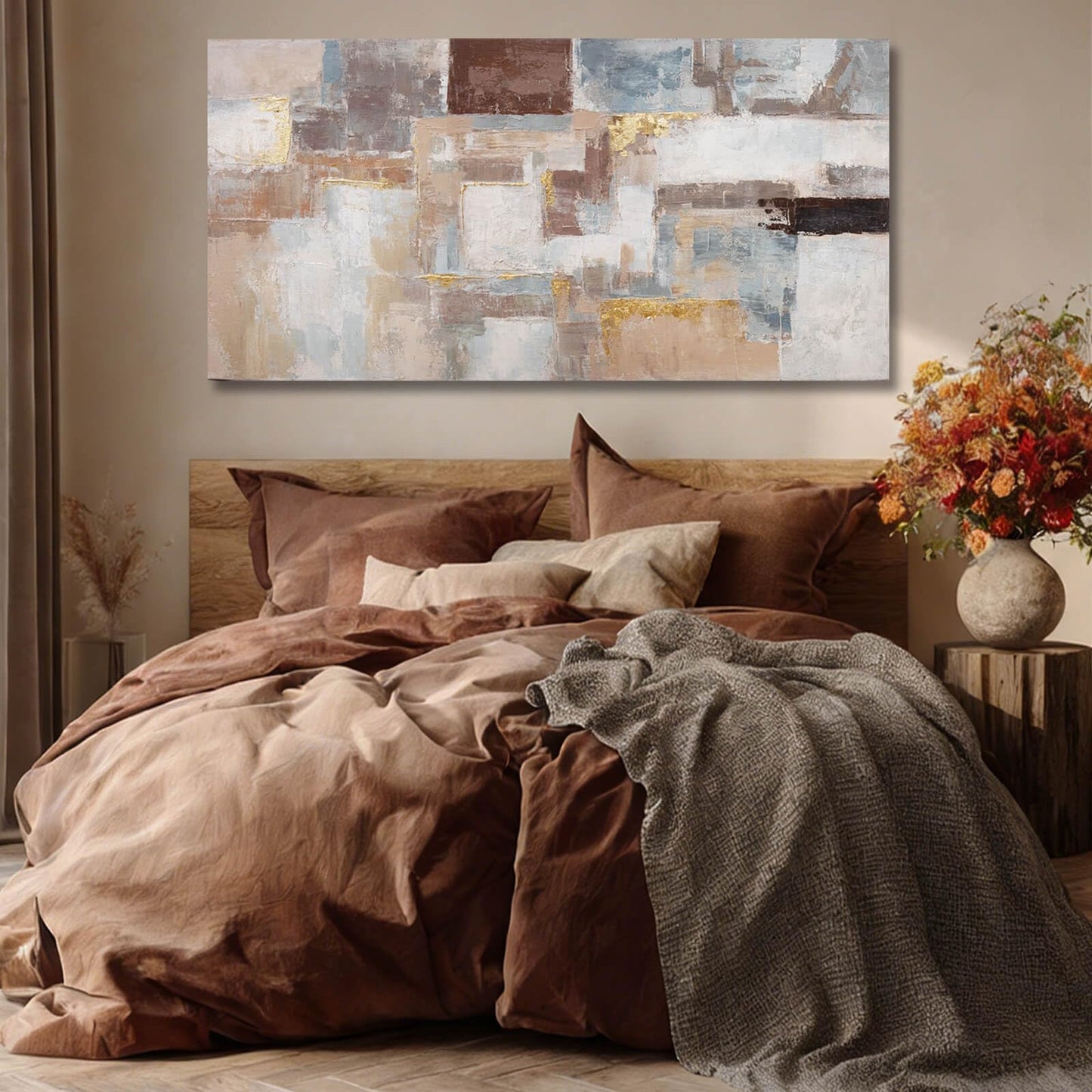 Grey Pictures Wall Art Framed Canvas Prints Abstract Wall Decor Contemporary Artwork for Dining Room Office 24"x 48" Home Decorations