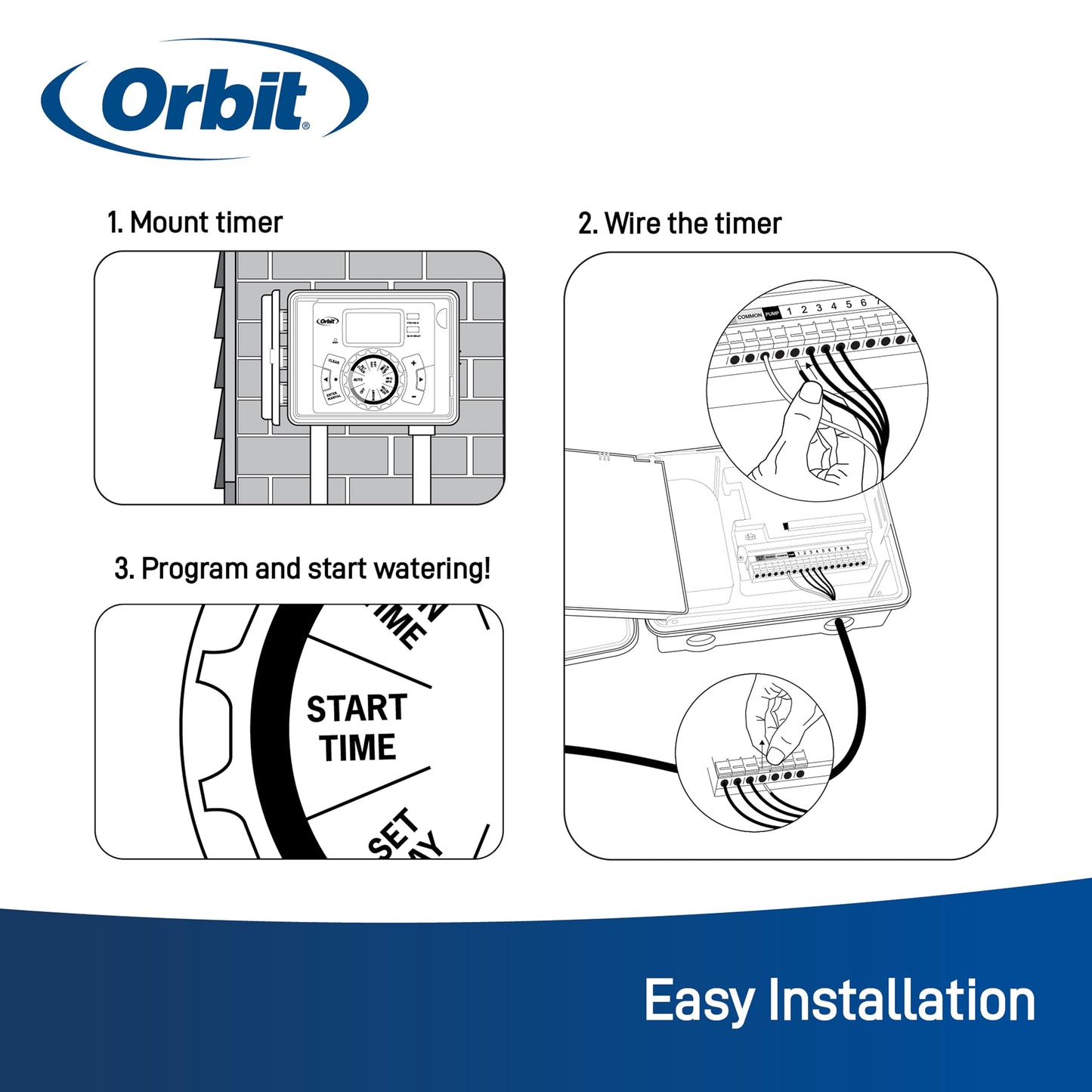 Orbit 57896 6-Station Outdoor Swing Panel Sprinkler System Timer