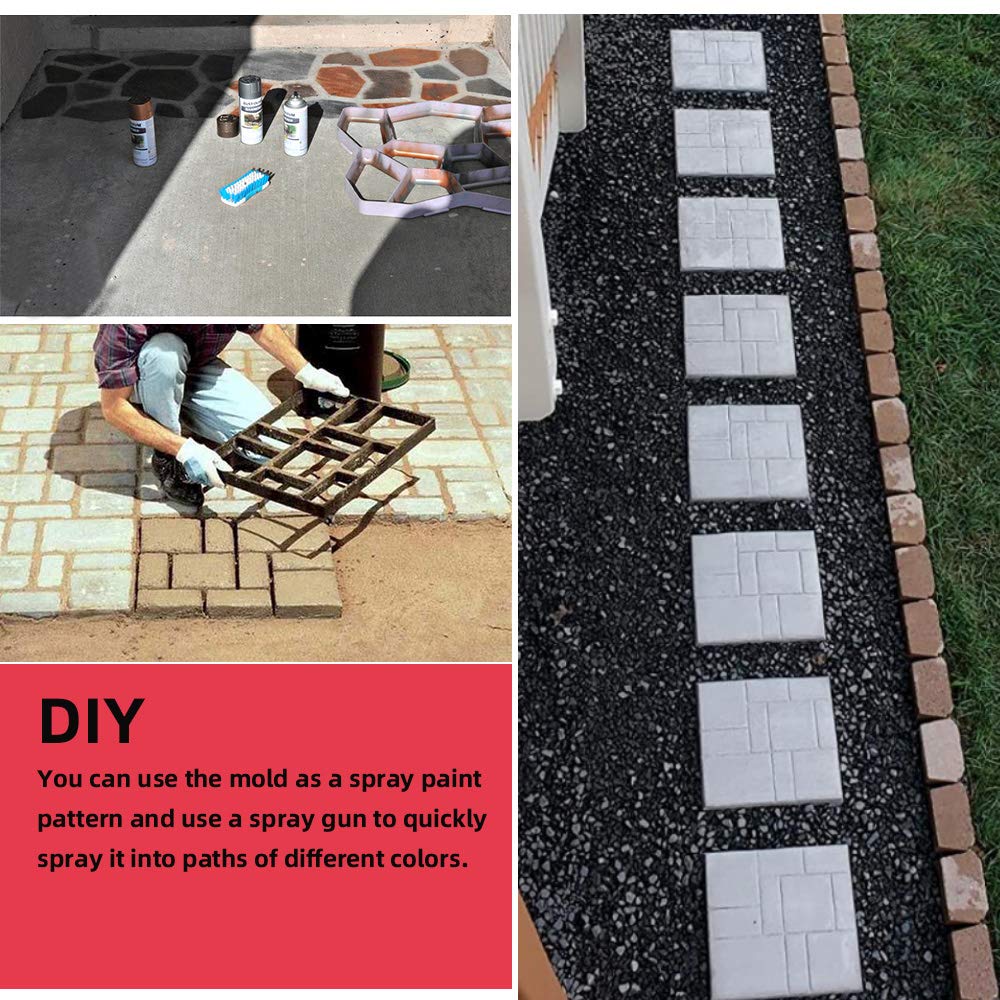 Anothera 17.5"x15.5"x1.5" 2Pack Concrete Molds Reusable Walk Path Maker Paving DIY Path Garden Yard Patio Mold (10-Grid)
