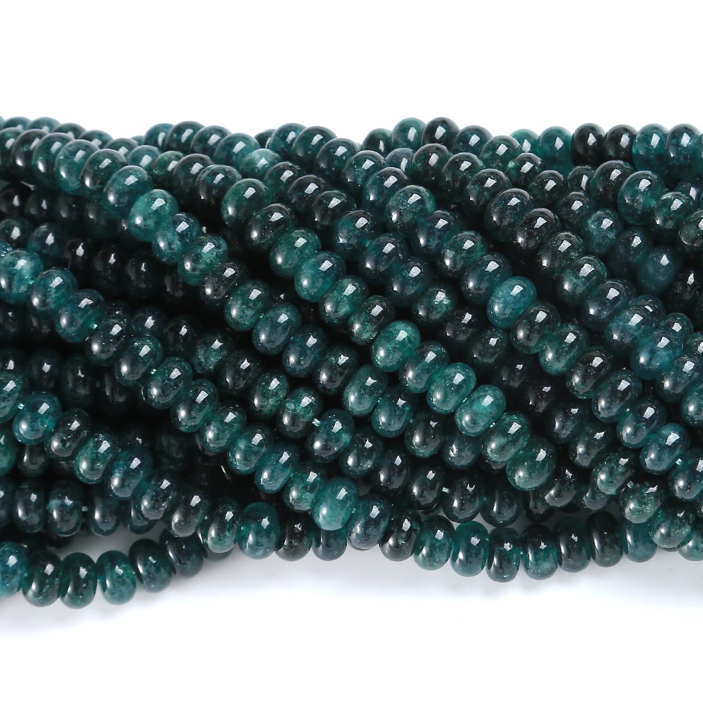 76pcs 5x8mm Natural Stone Dark Blue Jade Rondelle Spacer Loose Beads Abacus Disk Stone Round Loose Gemstone Beads for Jewelry Making DIY Bracelet Necklace