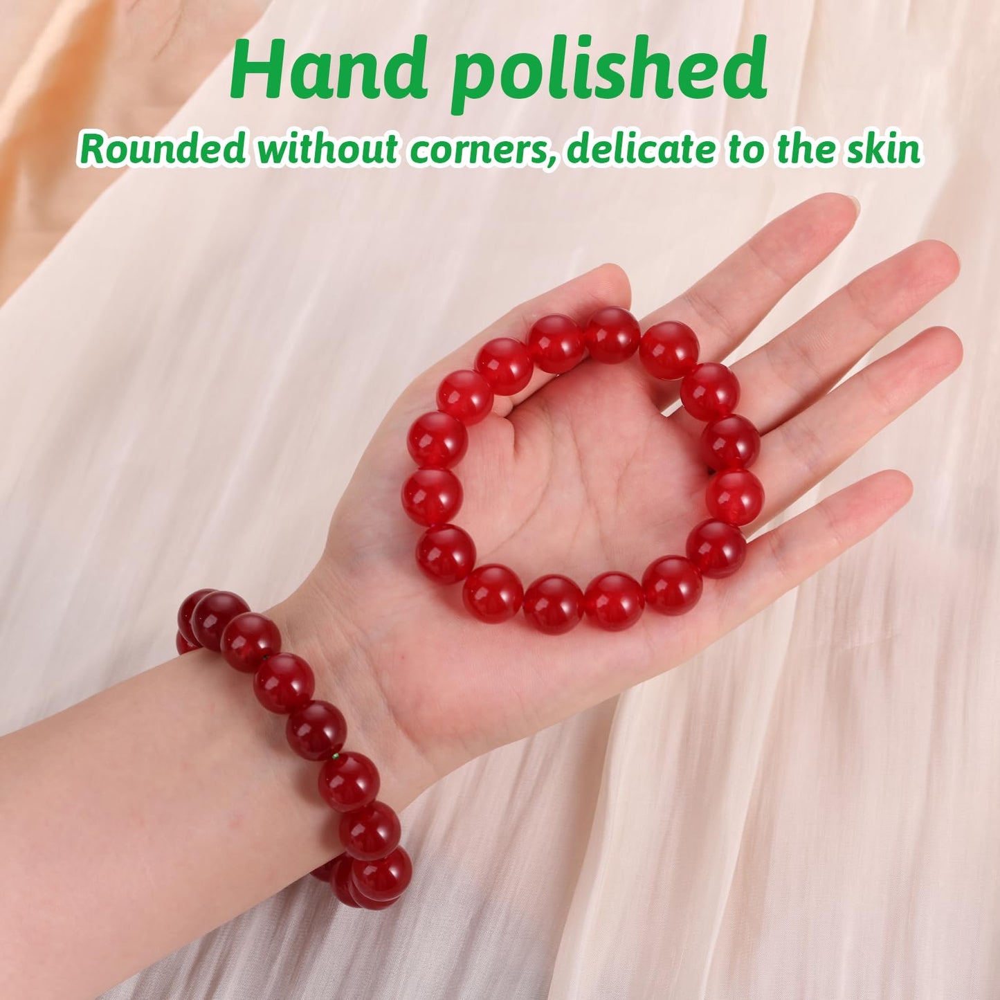 Handmade Natural Jade Beaded Bracelet for Women & Men – Genuine Green/White Jade Gemstone Stretch Bracelet – Lucky Energy Healing Jewelry Gift for Peace, Prosperity & Protection RB
