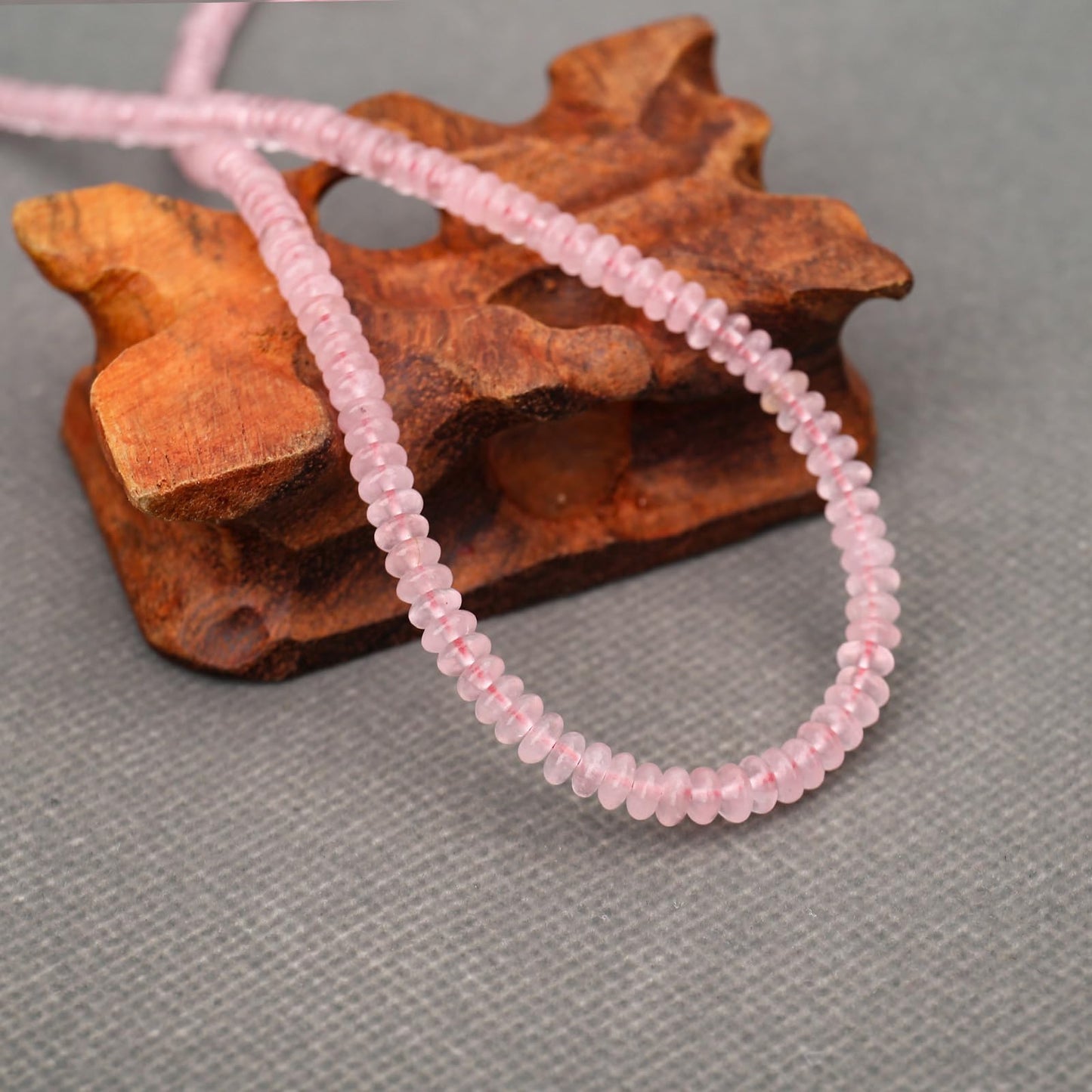 BONNY BOXX 1 Strand (150PCs) Natural 2 * 4mm Pink Quartz Rondelle Beads, Natural Abacus Disk Stone Beads Loose Spacer Gemstone for DIY Bracelet Necklace Jewelry Making