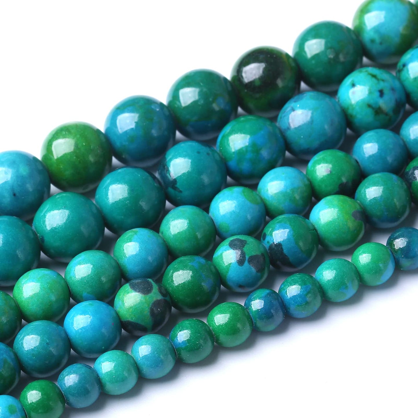 90PCS 4mm Natural Stone Beads Phoenix Chrysocolla Round Loose Gemstone Beads for Jewelry Making DIY Bracelet Necklace 15 Inch,Energy Stone Healing Power (4mm, Phoenix Chrysocolla Stone)