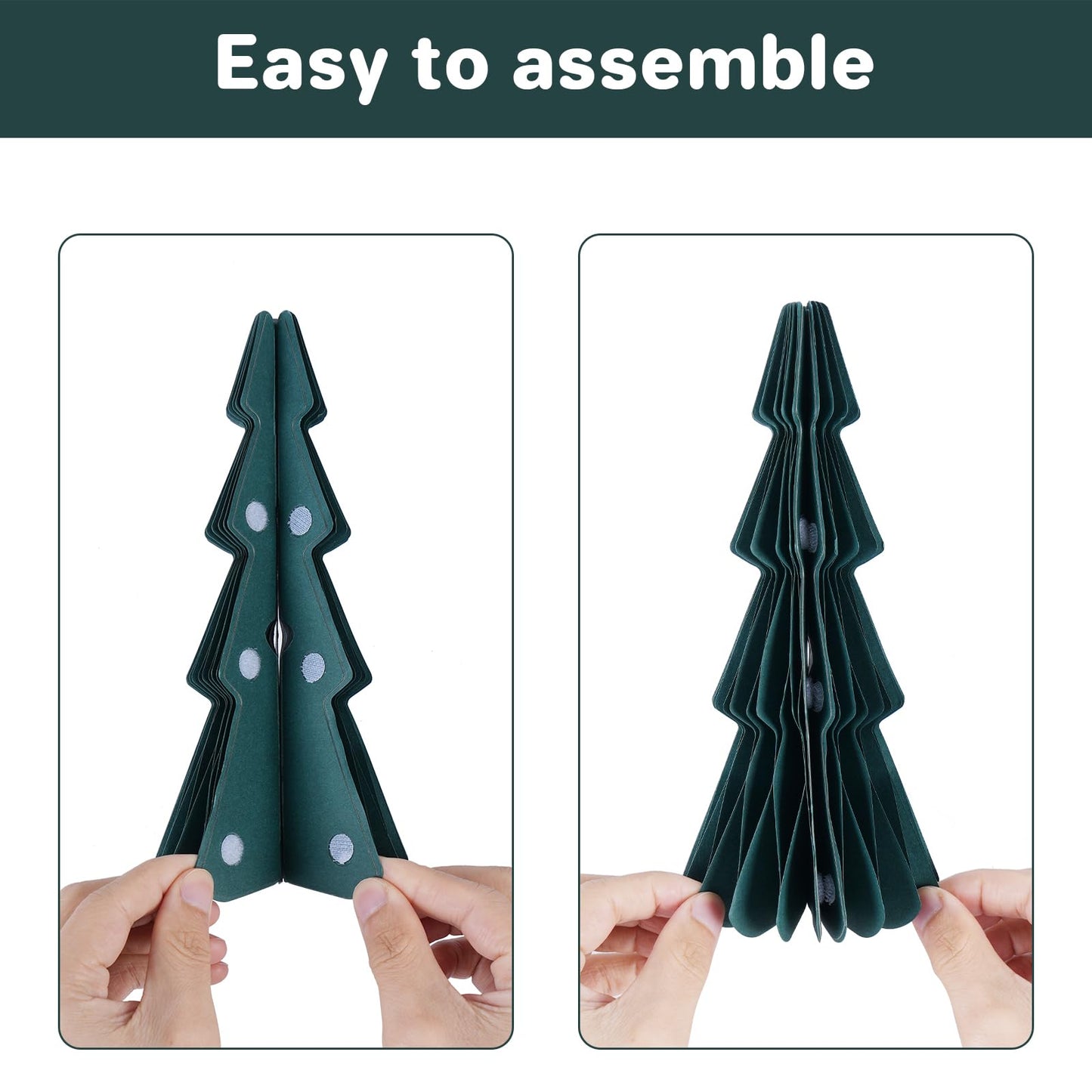 Christmas Decorations- 3PCS Honeycomb Christmas Tree DIY Table Centerpiece Set for Xmas Holiday Fireplace Table Party Decor (Green)