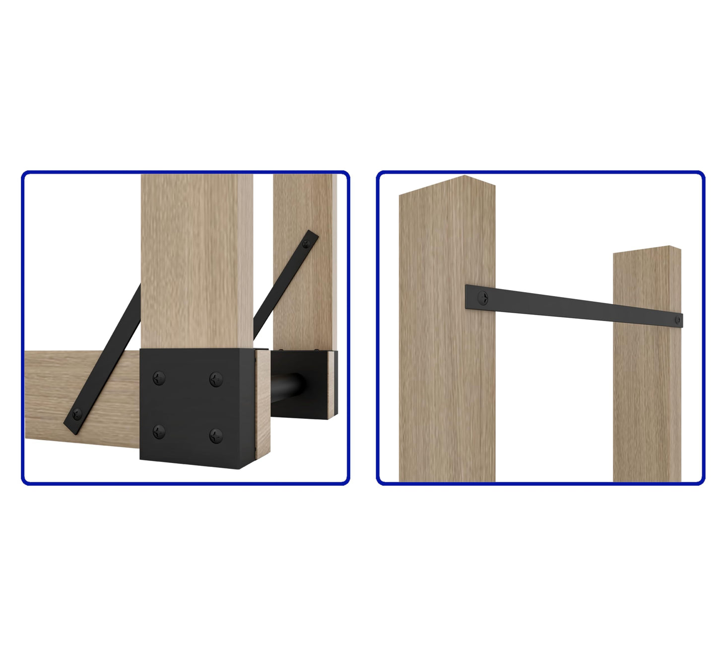 Kingson Adjustable Firewood Rack Bracket Kit, Heavy Duty Log Storage Holder, Metal Fireplace Wood Stand for Outdoor Indoor Patio Deck, Freestanding Fire Wood Rack with Rust-Resistant Finish