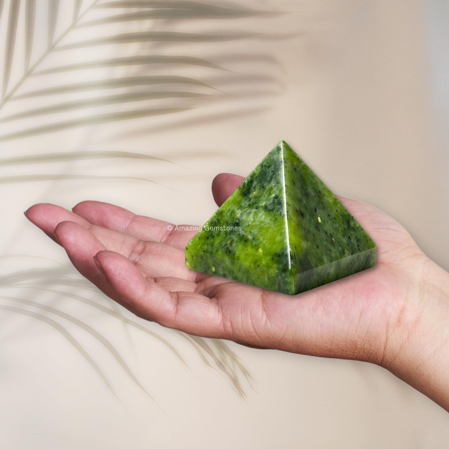 Amazing Gemstone Green Jade Pyramid Crystal Healing Stones - 2" Great Pyramid Figurine of Natural Stone Pyramid for Meditation, Reiki, Chakra Balancing and Crystal Pyramids Grid