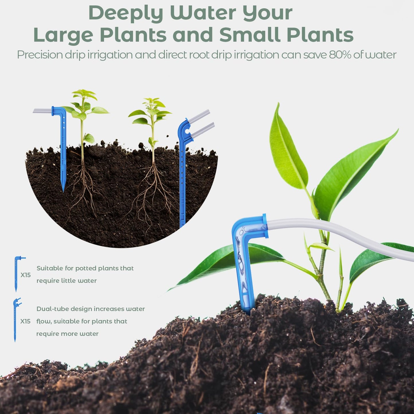 Dual Pump Automatic Plant Waterer Indoor, Self Watering System for 30 Potted Plants, Vacation Plant Watering Devices, Automatic Watering System with Digital Programmable Water Timer
