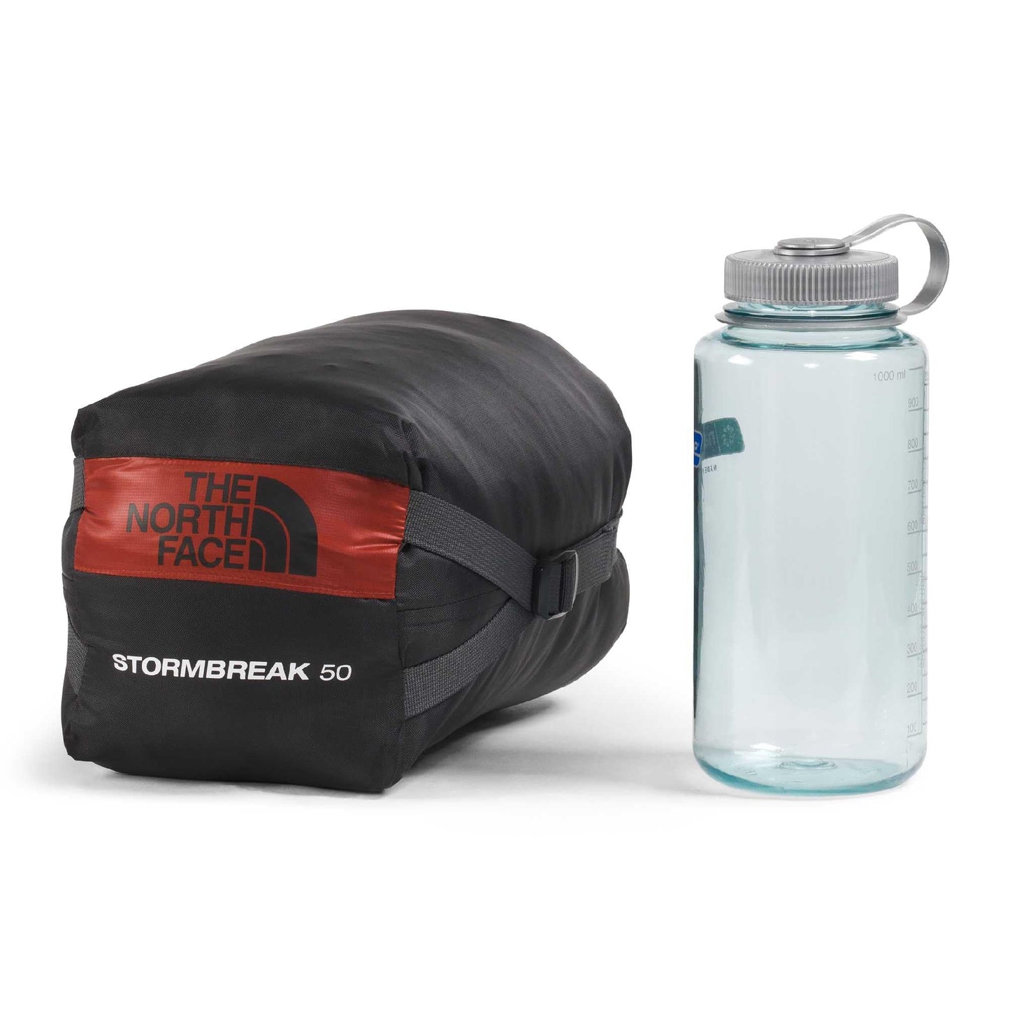 THE NORTH FACE Stormbreak 50F / 10C Backpacking Sleeping Bag - Water Repellent, Fully Insulated, Includes Stuff Sack, Iron Clay/Lava Red, Long