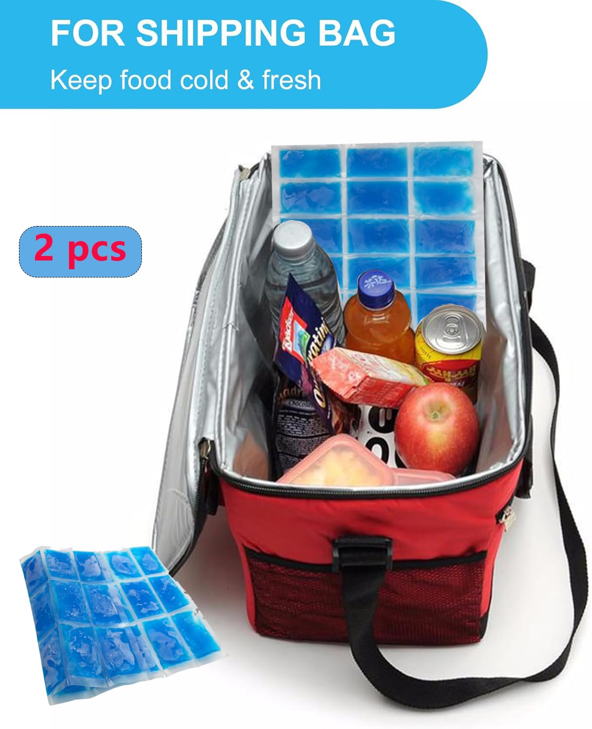 Sport Emblema Reusable Ice Pack for Lunch Boxes 2 Pack Large Ice pack Blanket Cooler Easy to Cut Ice Sheet for Lunch Bag, 14.76"x10.43" Long Lasting Freeze Ice Packs for Meal Prep, Non-Toxic BPA Free