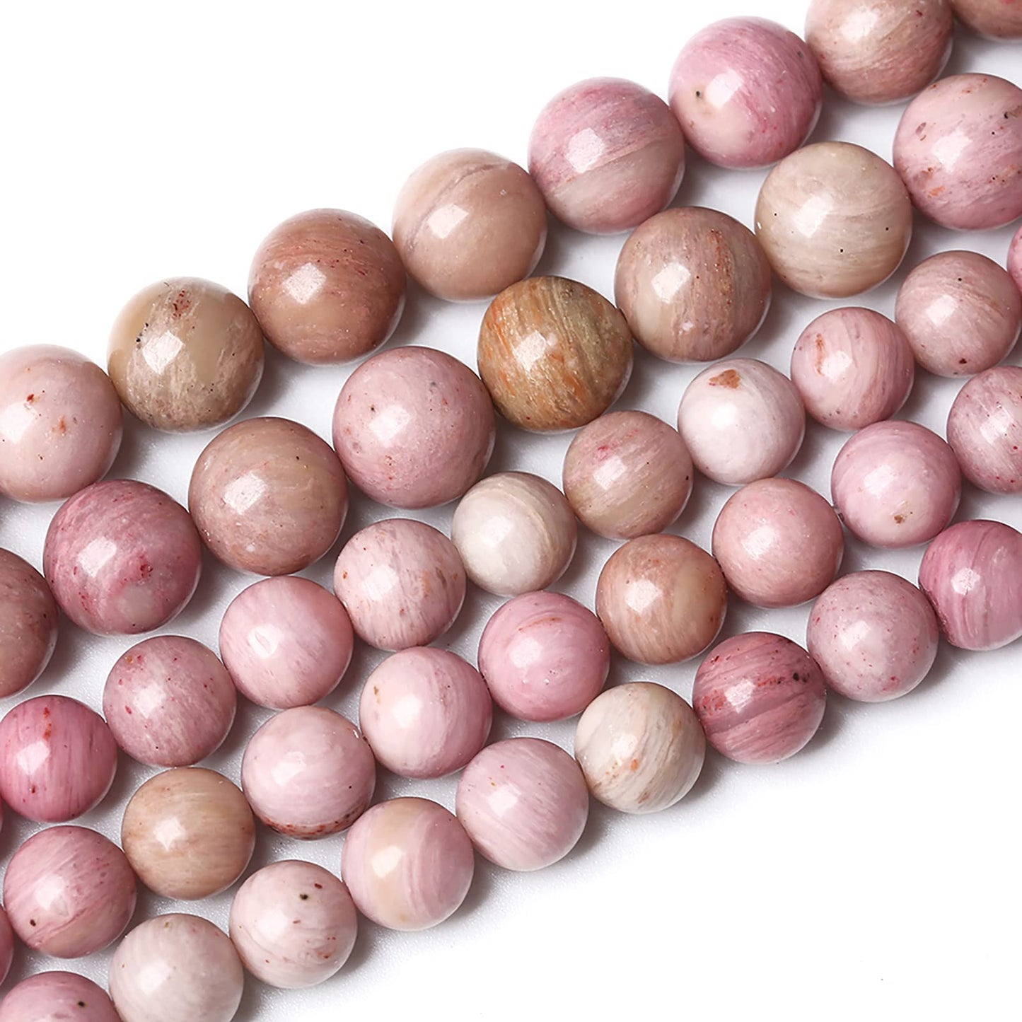 90PCS 4mm AAA Natural Pink Rhodochrosite Beads Stone Round Loose Beads for Jewelry Making DIY Bracelet Necklace 15 Inch,Energy Stone Healing Power (4mm, Rhodochrosite)