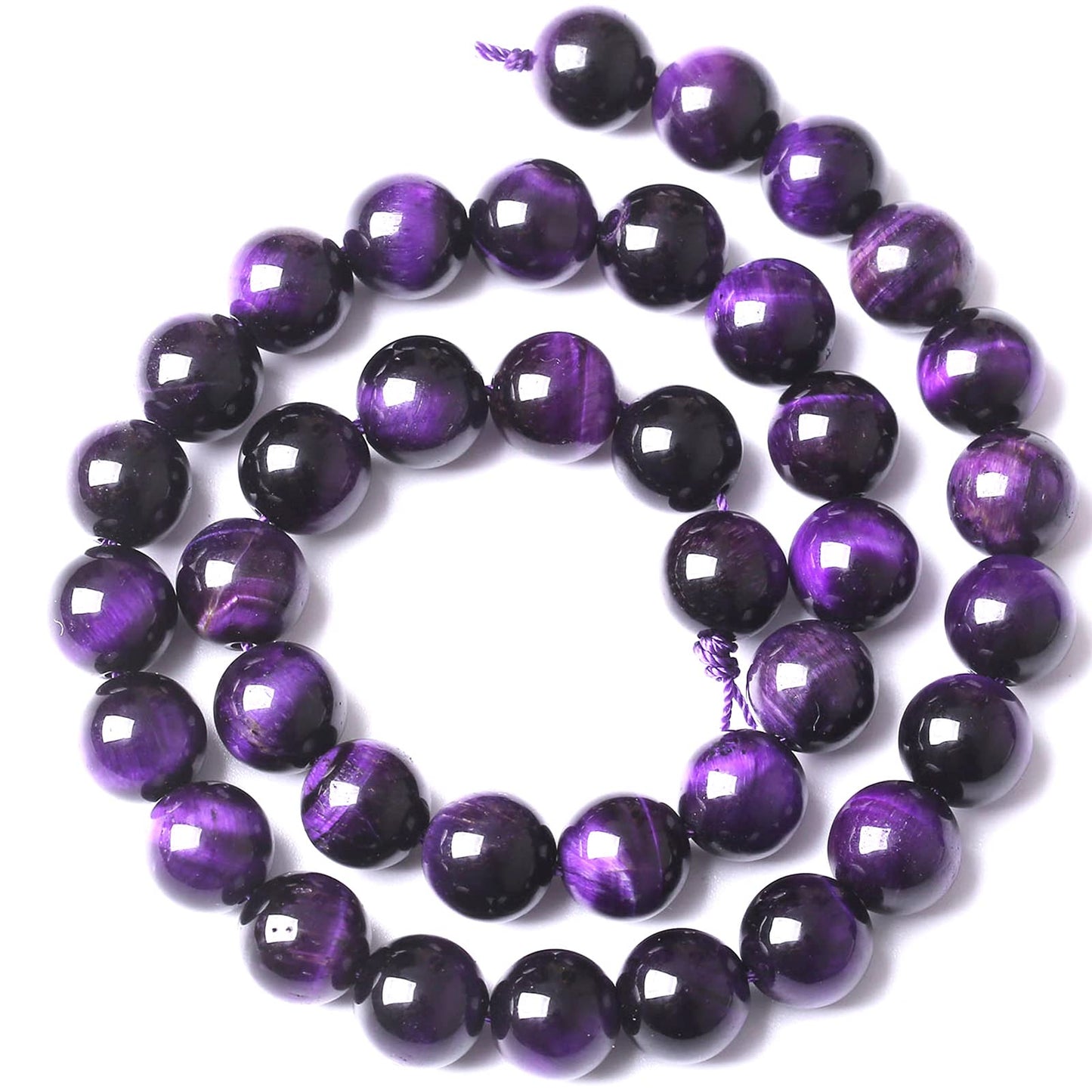 45PCS 8MM AAA Purple Tiger Eye Stone Beads Natural Gemstone Bead Crystal Healing Energy Jewelry Making DIY 15 inches