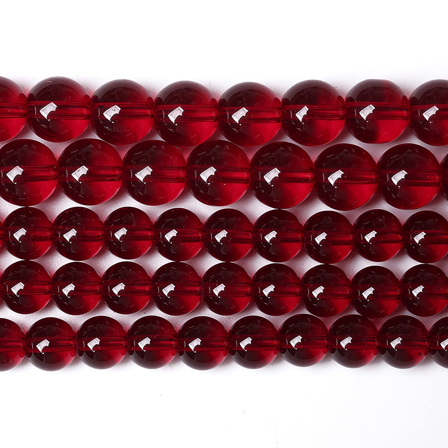 6MM 60PCS Garnet Red Glass Crystal Spacer Loose Beads for Jewelry Making DIY Bracelet 15 Inches 1 Strand