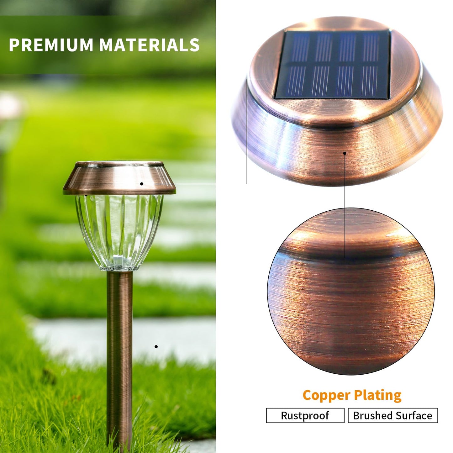 6 Pack Solar Pathway Lights Outdoor, New Upgraded Adjustable Warm & Cool White Solar Lights Outdoor Waterproof, Solar-Powered Garden Light for Path, Walkway, Yard, Driveway, Lawn, Backyard Decor