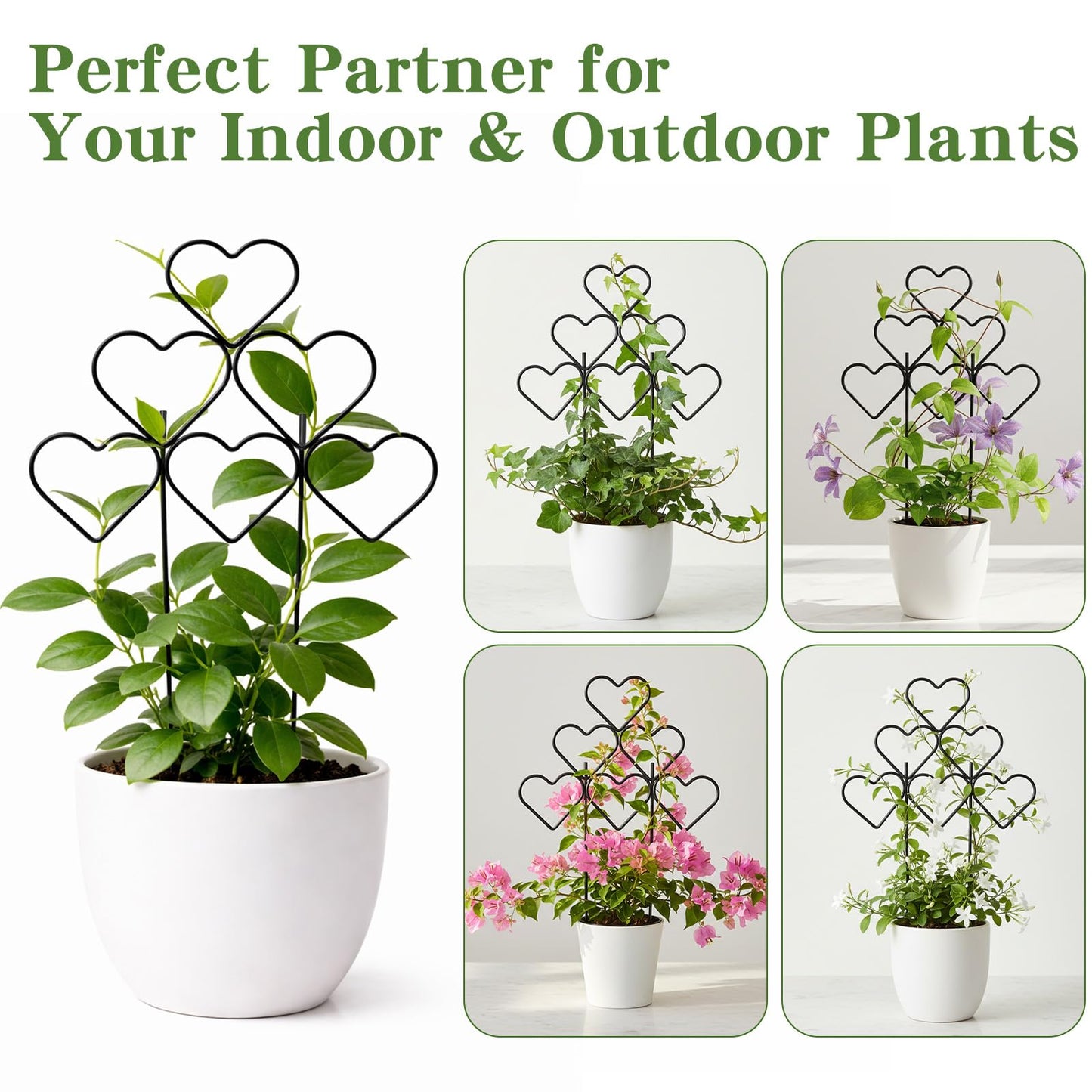 ZOUTOG 15 Inch Trellis for Climbing Plants Outdoor 9 Pack,Rustproof Metal Garden Trellis for Potted Plants,Sturdy Houseplant Support Indoor Outdoor for Ivy Pothos Monstera Hoya Flower Vine