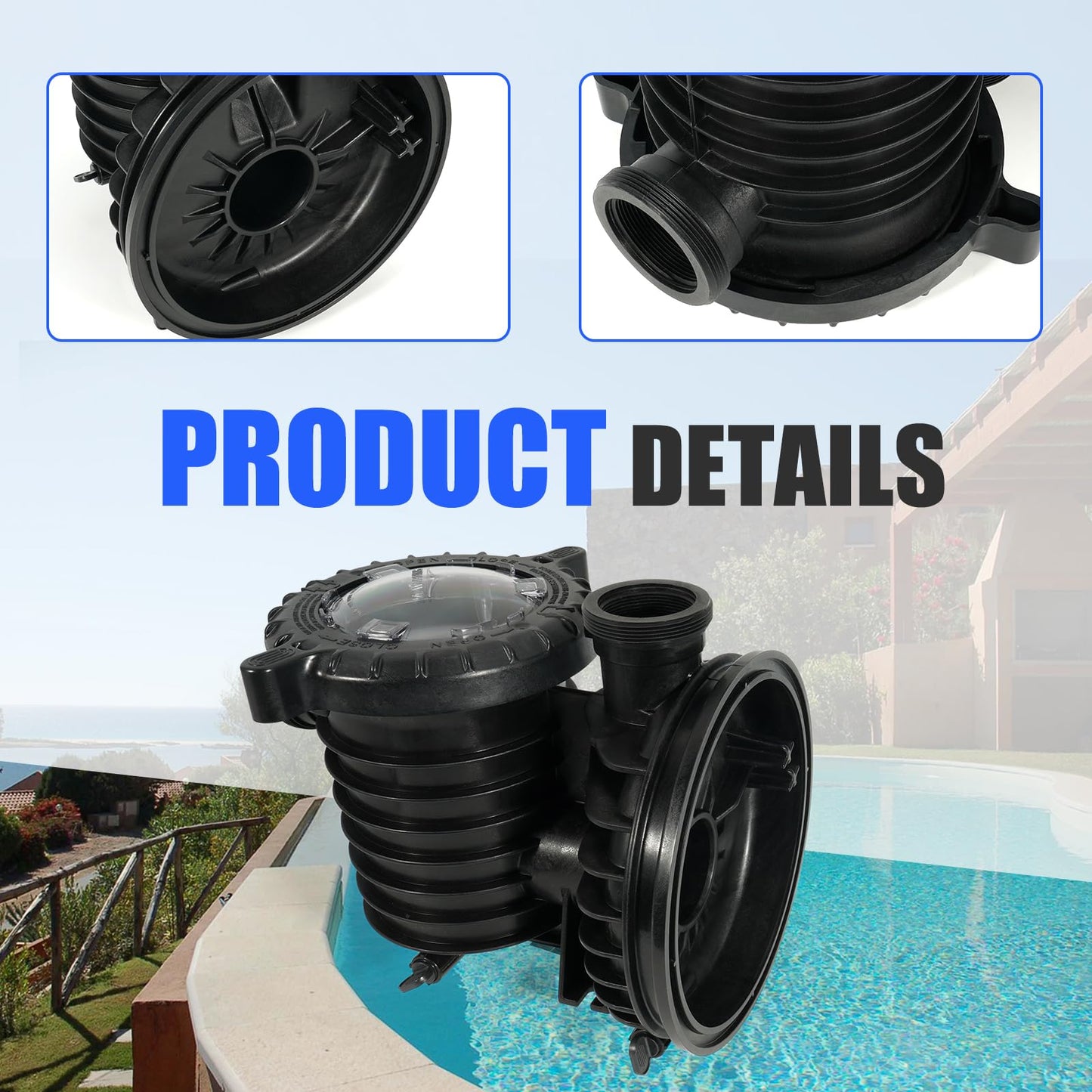loosoo 17307-0110S Pool Pump Tank Body Assembly Compatible with Pentair Sta-Rite IntelliPro, Max-E-Pro Series, Trap Body Assembly, Pool And Spa Inground Pump