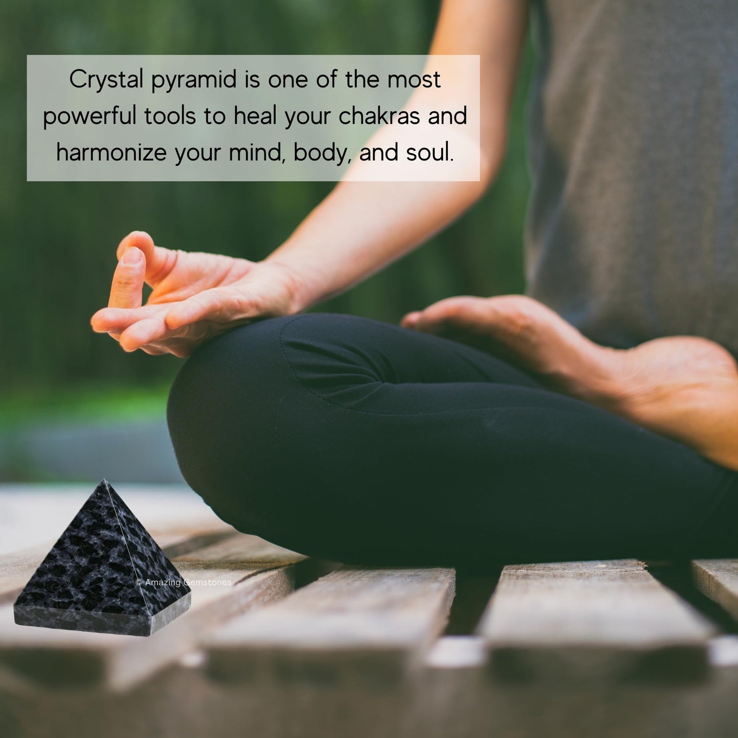 Amazing Gemstone Indigo Gabbro Pyramid Crystal Healing Stones - 2" Great Pyramid Figurine of Natural Stone Pyramid for Meditation, Reiki, Chakra Balancing and Crystal Pyramids Grid