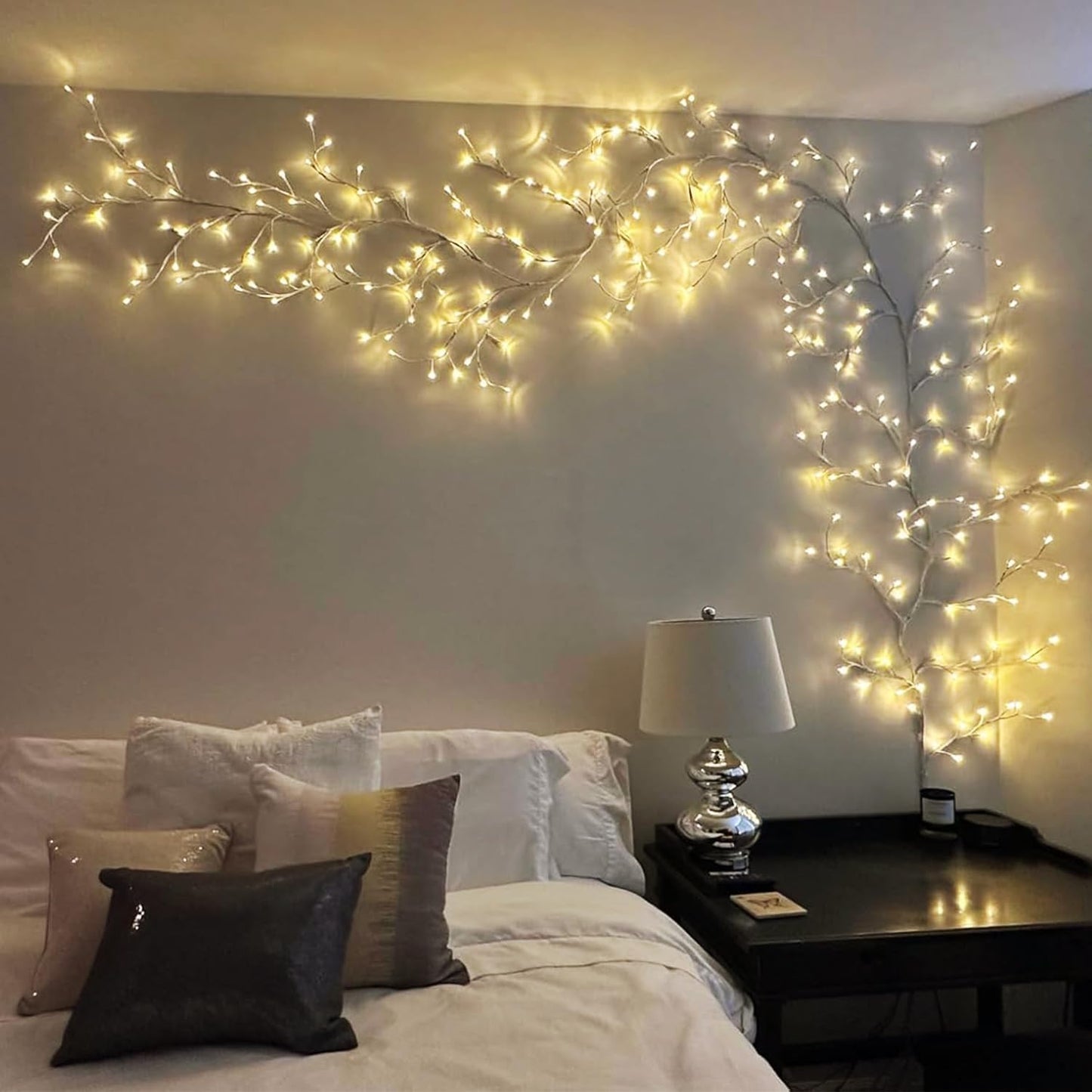 Yepfom Enchanted Willow Vine Lights with Remote, 18 Branches 144 LEDs Lighted Willow Vine for Wall Decor, Indoor Christmas Swags Decorations for Bedroom, Living Room & Home Decor