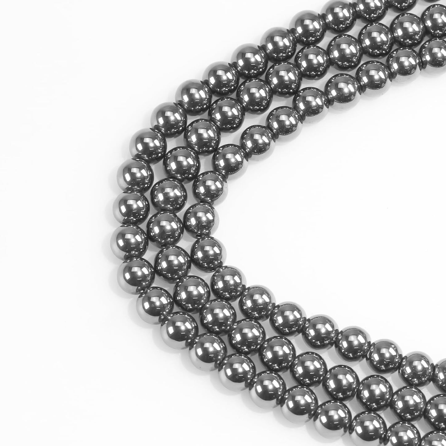 4mm Natural Gemstone Round Black Hematite Beads for Jewelry Making Small Stone Beads for Bracelets Men Chakra Necklace Making Supplies (15"/Strand)
