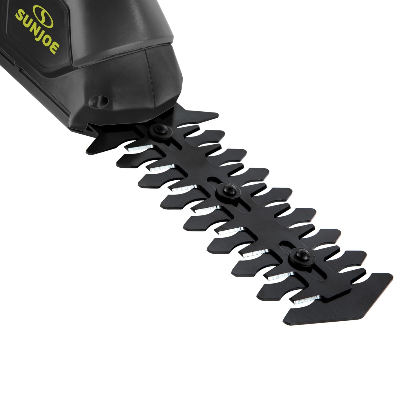 Sun Joe HJ604C Cordless Grass Shears and Hedge Trimmer, 2-in-1 Handheld Shrub Trimmer, 7.2V Lithium-Ion Battery, 1250 RPM Steel Blades, Charger Included