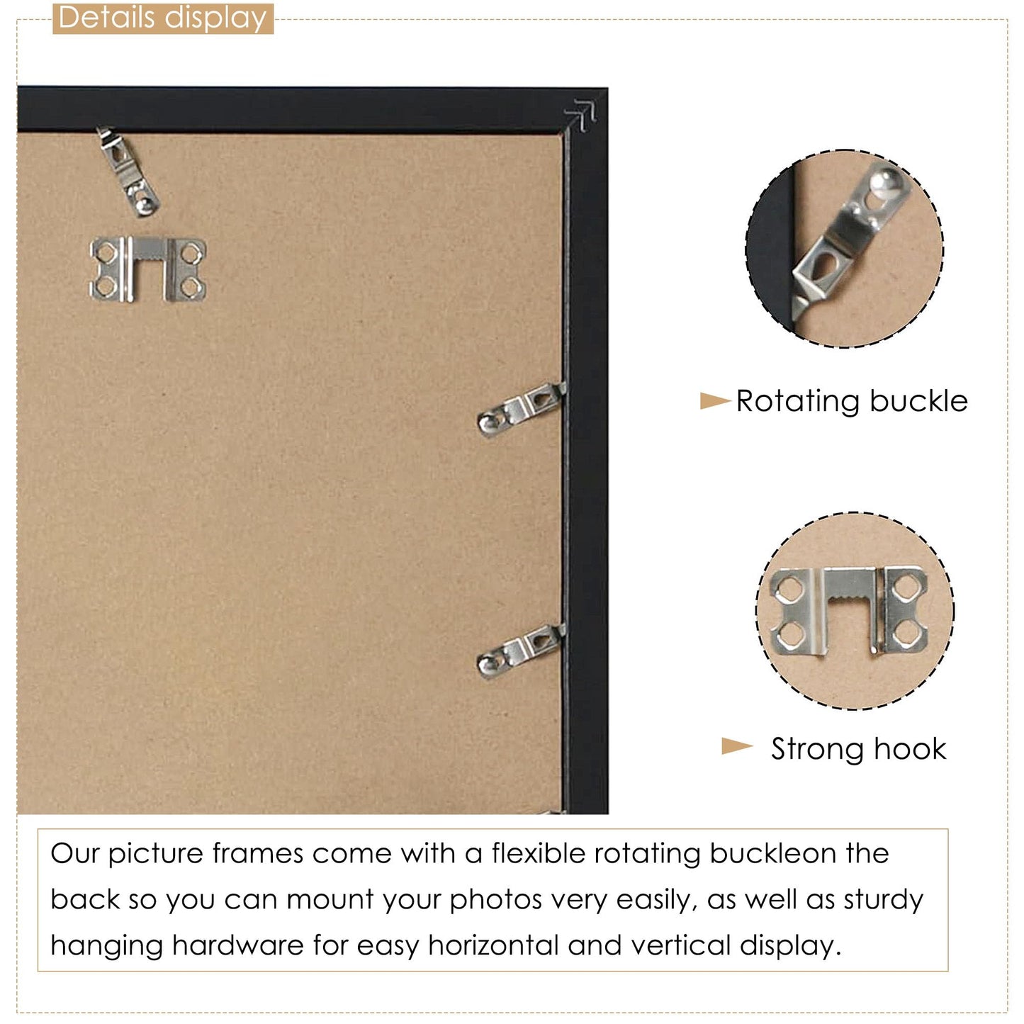 DUENPY 14x26 Collage Picture Frame 4x6 Collage Picture Frame Displays Twelve 4x6 inch Photos Available Horizontal Wall Mounting Display and Vertical Black
