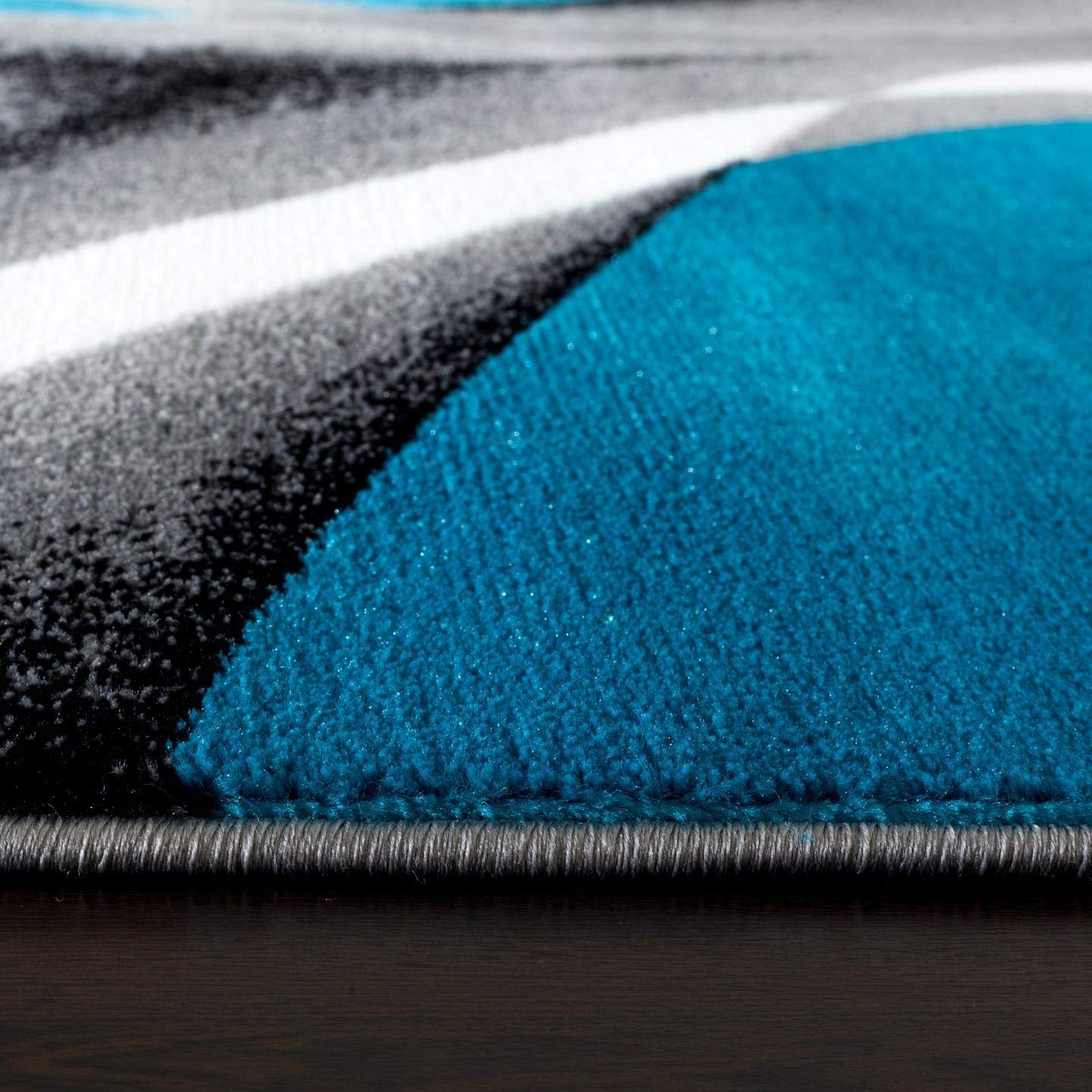 2305 Geometric Abstract Turquoise 5x7 Area Rugs for Living Room