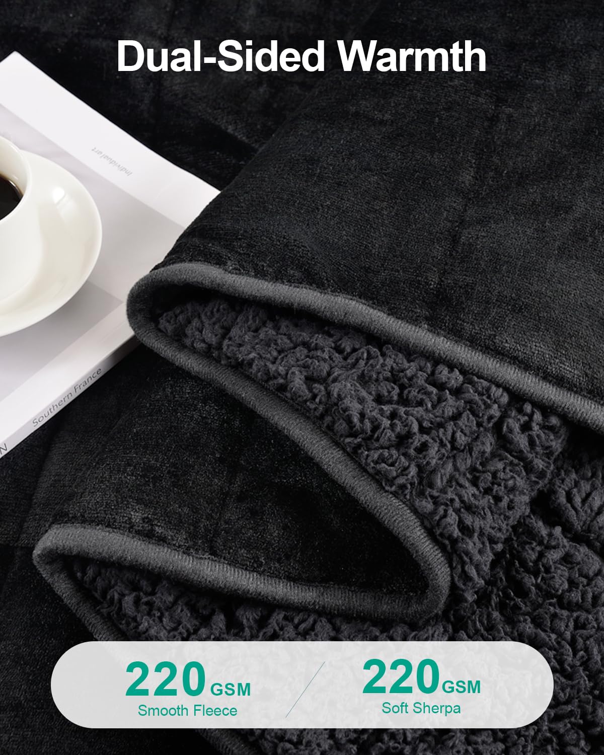 Super Fuzzy Soft Sherpa Fleece Weighted Blanket, 15 lbs Dual Sided Fluffy Heavy Weighted Blankets for Adults - No Bunching with Double Layers of Soft Inner Lining (60"x 80", 15 Pounds)