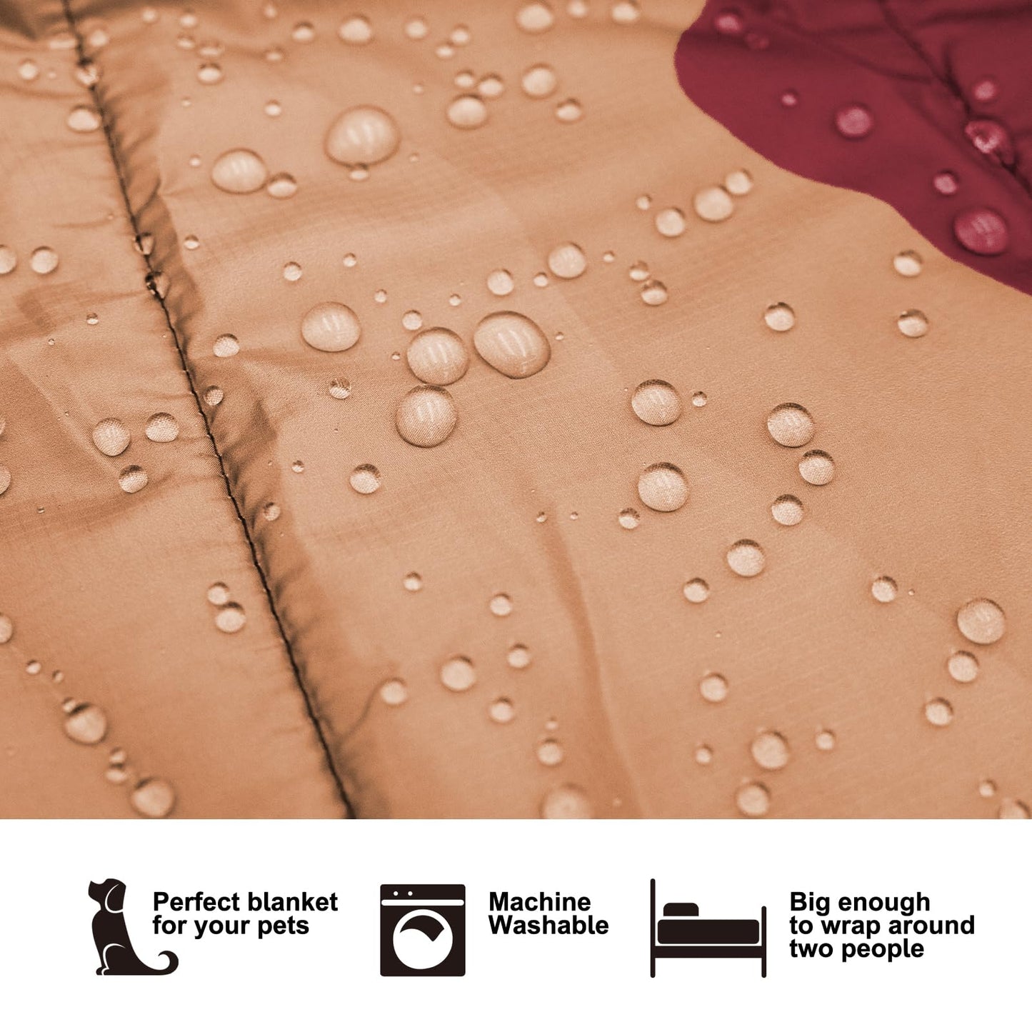 KawaGebo Kamp Camping Blanket Puffy - Outdoor Stadium Blanket Wearable, Lightweight, Packable, Machine Washable Camping Quilt for Traveling, Picnic, Beach, Party 78"x 56" (Sunset Mountain Scenery)