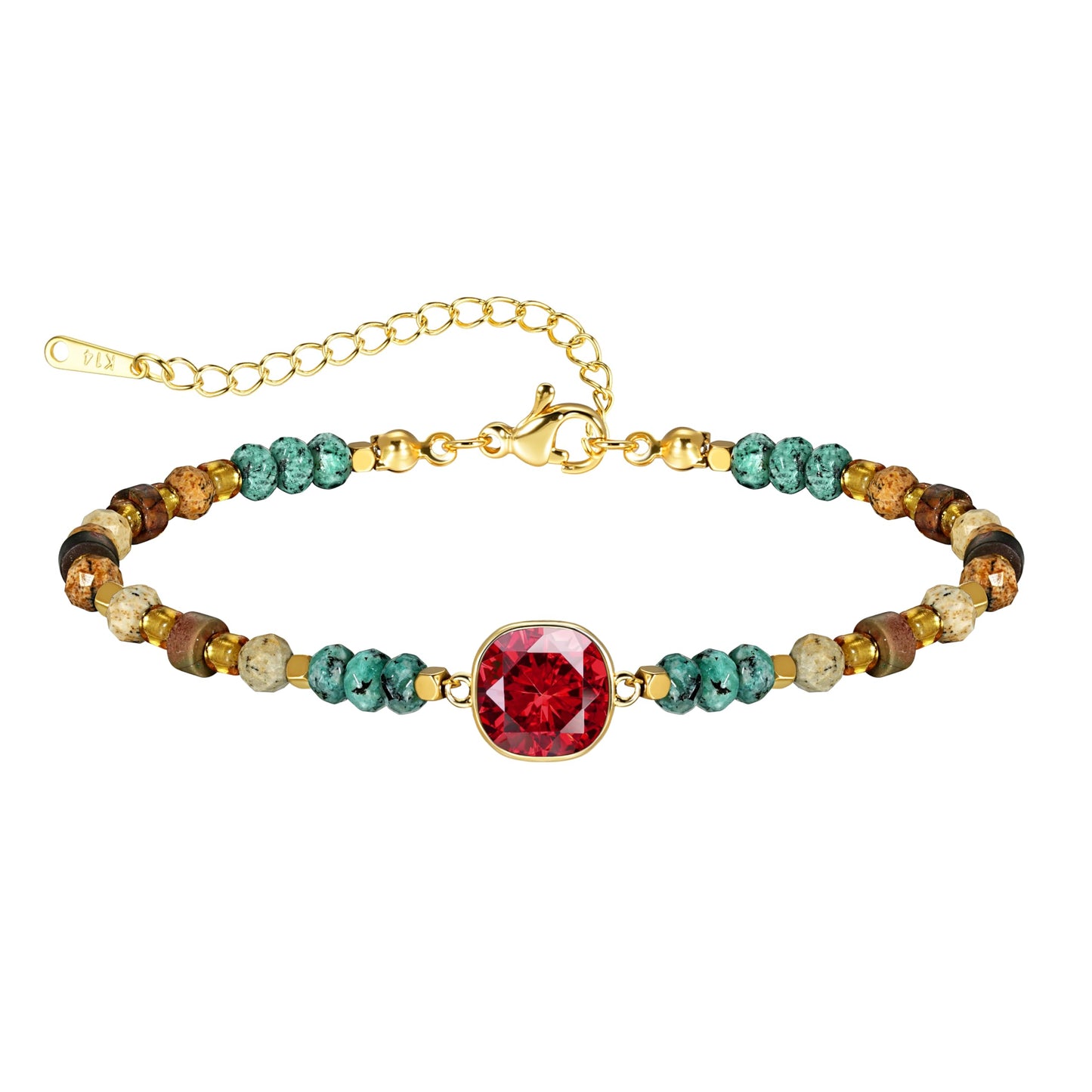 JIAOGE January Birthstone Bracelets for Women - Garnet Bracelet for Girls Gifts for Girls Beaded Bracelets for Women Garnet Jewelry Red Bracelet for Women Red Jewelry January Birthday Gifts for Women