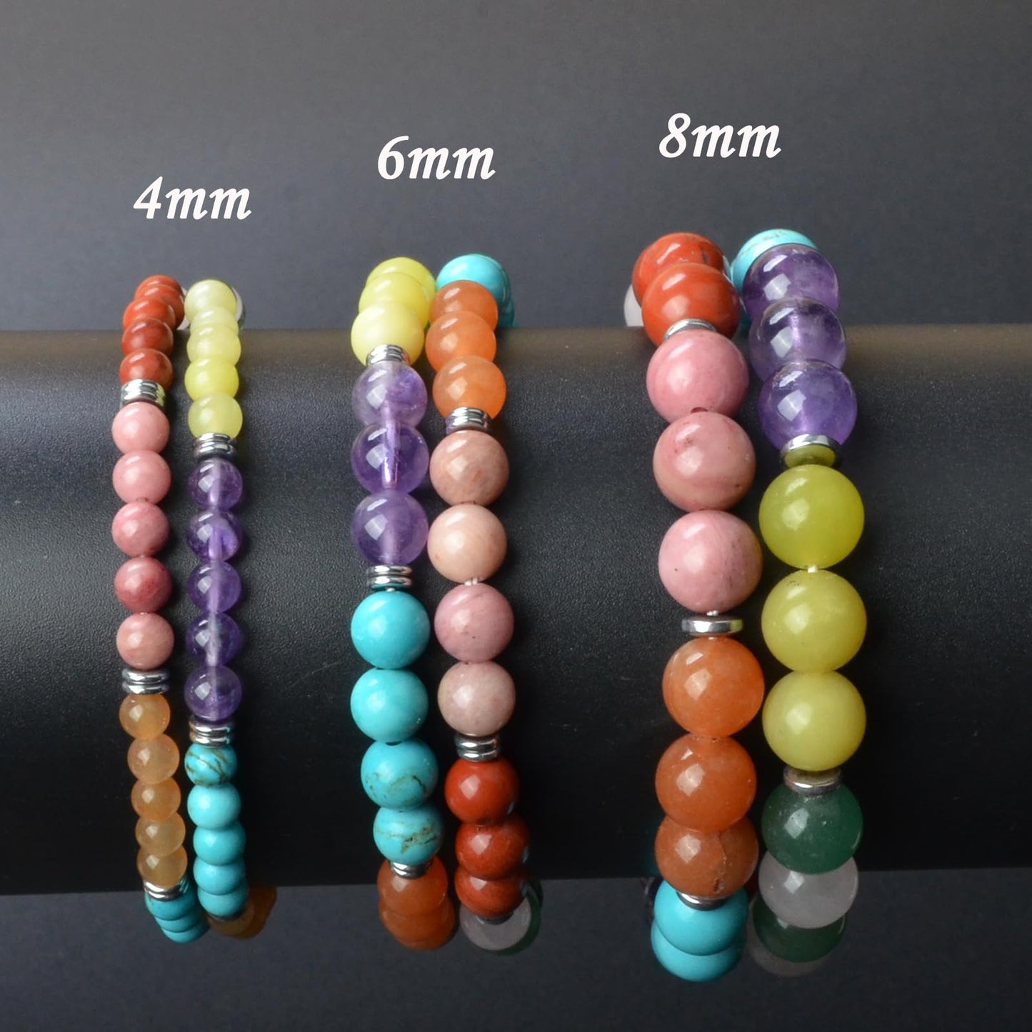 CHCCOYE 4mm Natural Healing Gemstone Bracelet Handmade Yoga Stretch Elastic Bracelet Stress Relief Crystal Jewelry for Men and Women (4mm All things cute)