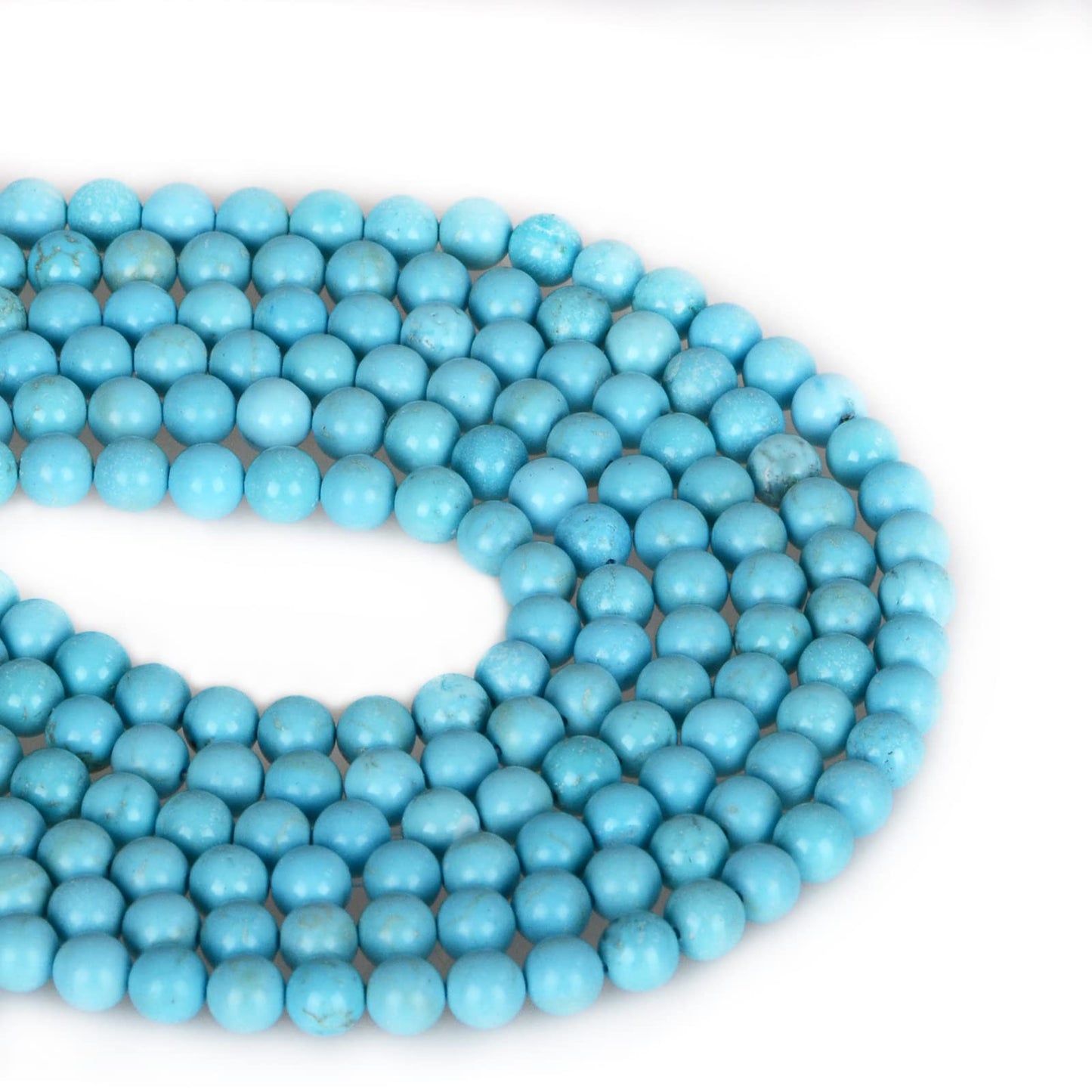 ICAI Beads（Blue Turquoise） Natural Stone Gemstone Round Loose Beads Crystal Energy Stone Healing Power for Jewelry Making DIY,1 Strand 35-37pcs（10mm）