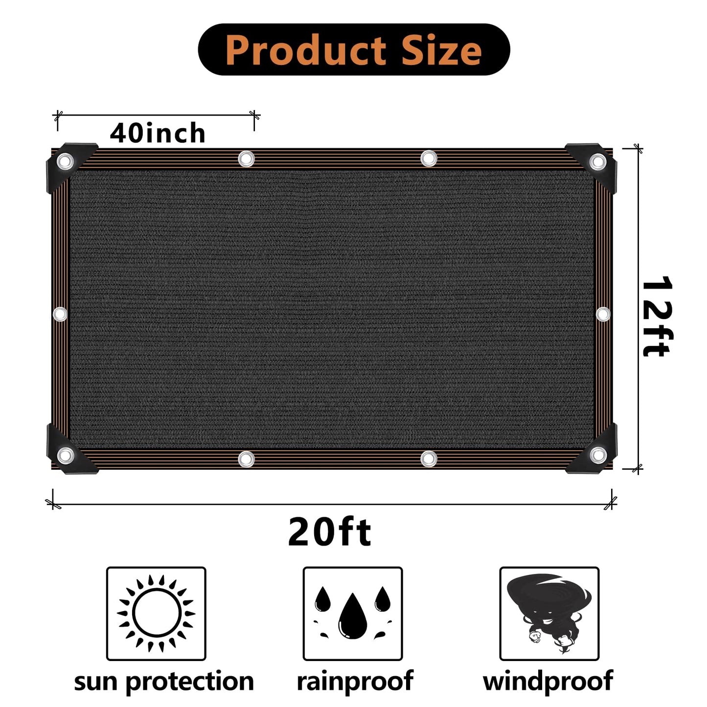 90% Shade Cloth for Garden -12 x 20 FT Durable Mesh Tarp with Grommets, Sunblock Net for Patio for Plants Greenhouse Outdoor Pergola Sun Shade Neting for Chicken Coop Cover