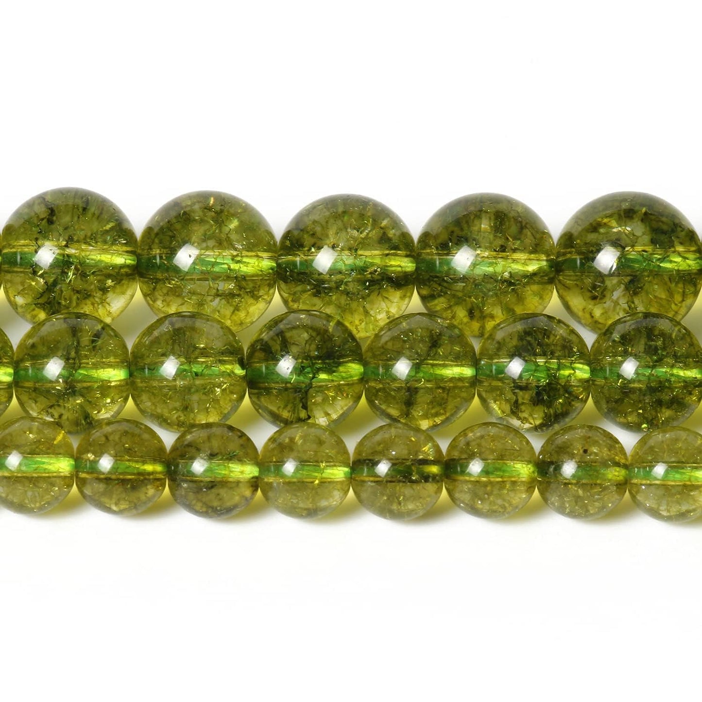 About 60pcs 6mm Natural Stone Beads Peridot Beads Crystal Gemstone for Jewelry Making, DIY Bracelet Necklace