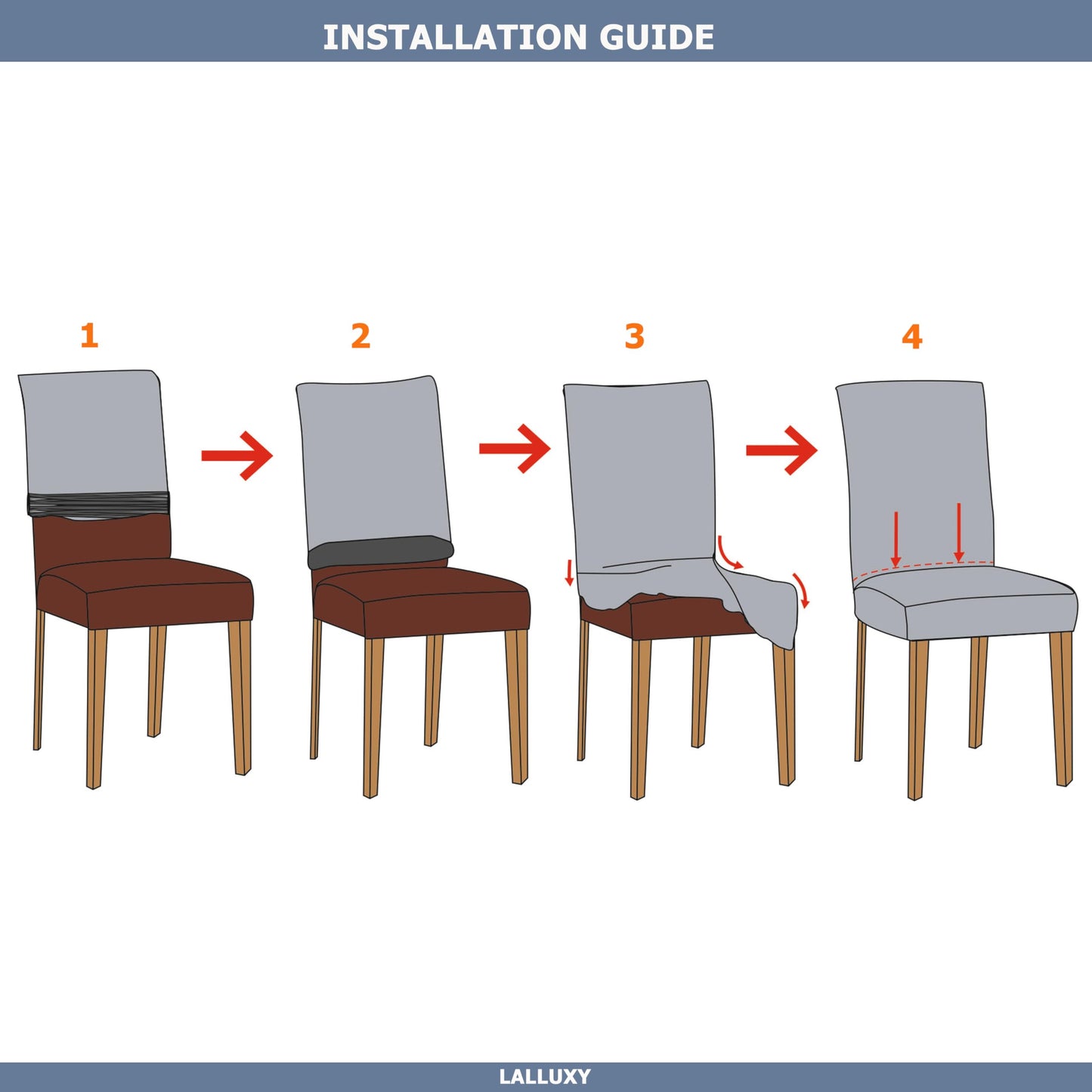 Lalluxy Chair Covers for Dining Chair Set of 4, Stretchy Soft Parson Chair Covers Removable Washable Kitchen Dining Room Chair Slipcovers with Elastic for Universal Fit (Dark Flowers II)
