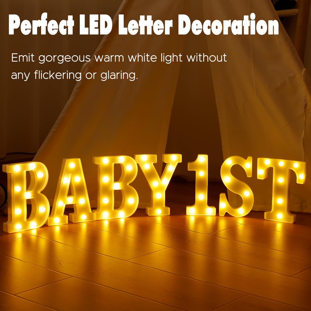 DyingSwan Small Led Marquee Letters, Light Up Letters, 8.58 Inch Led Letter Lights, Battery Powered Lighted Sign for Table, Party, Birthday, Christmas Decor (Letter S)