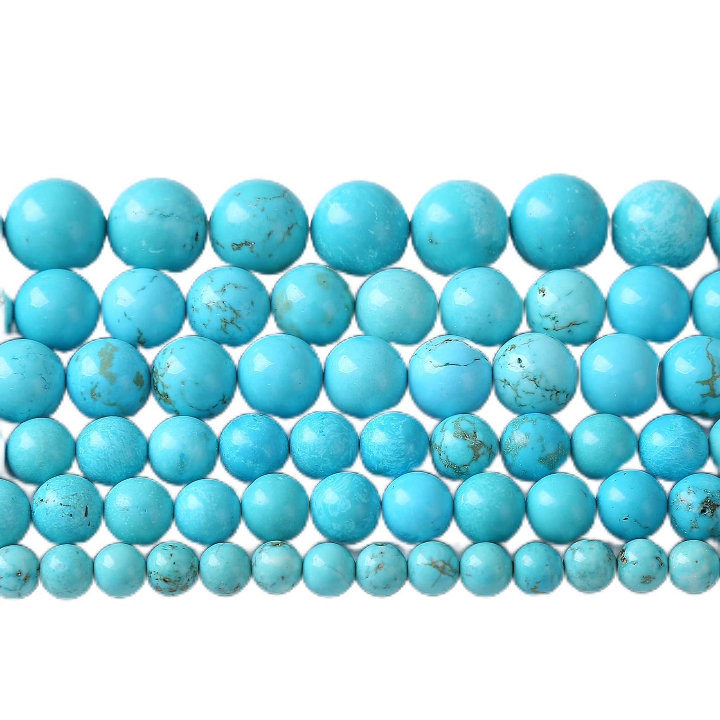 8mm 45pcs A+ Natural Blue Turquoise Beads Round Spacer Loose Stone Beads for Jewelry Making DIY Bracelet Necklace Accessories