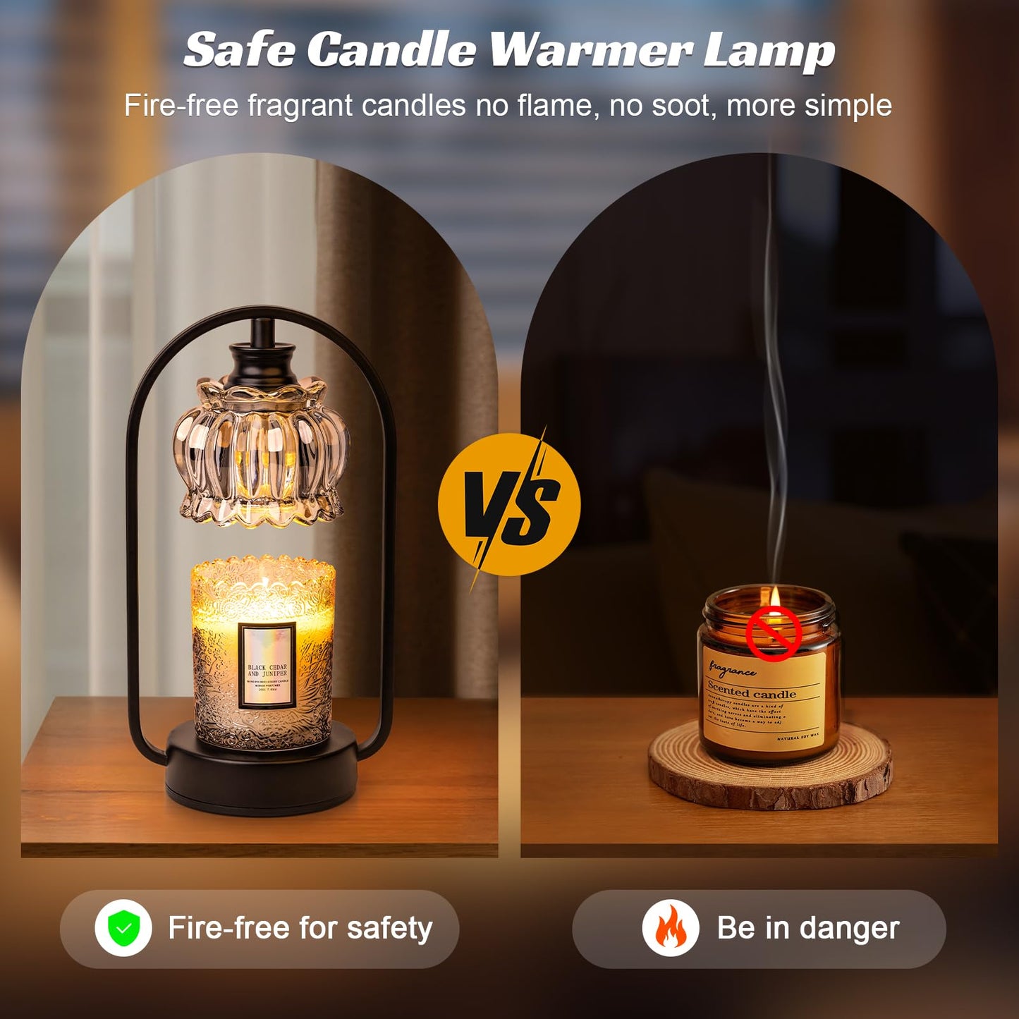 Shang Chiang Candle Warmer Lamp, Electric Light with Timer Dimmer Clear Flower Shape Wax Melt Warmer for Birthday, Mothers Day, House Warming Gift (Includes 2 Bulbs)