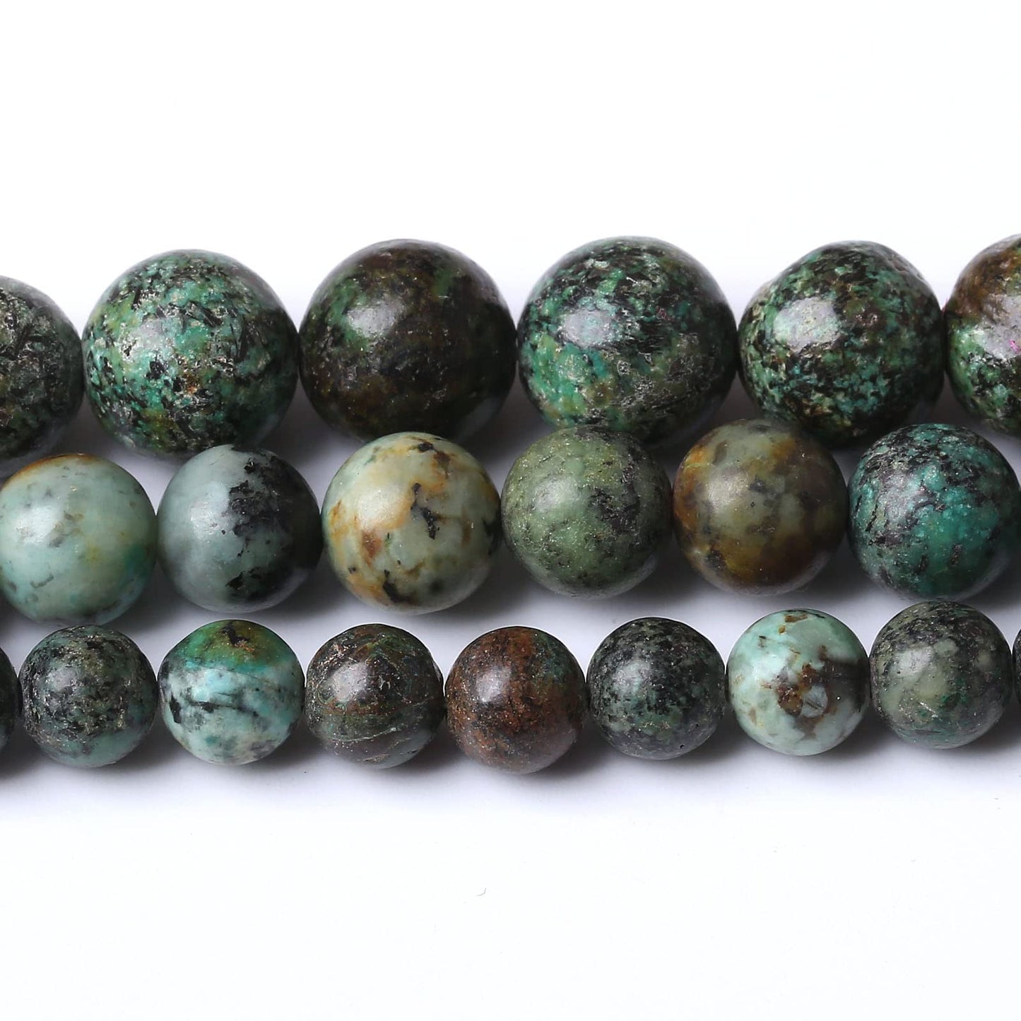 African Turquoises Stone Natural Stone Beads Gems Round Loose Beads Jewelry Making DIY Bracelet Necklace Accessory 1 Strand 60PCS 6MM 15"