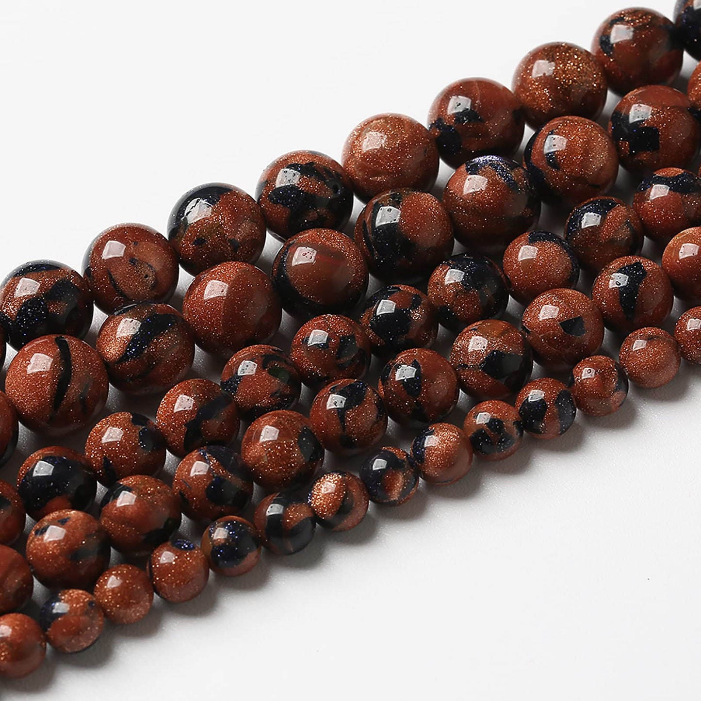 90pcs 4mm Starry Bicolor Sandstone Beads Natural Round Loose Spacer Beads for Jewelry Making DIY Bracelets Crystal Energy Healing Power Stone (4mm, Bicolor Sandstone Beads)
