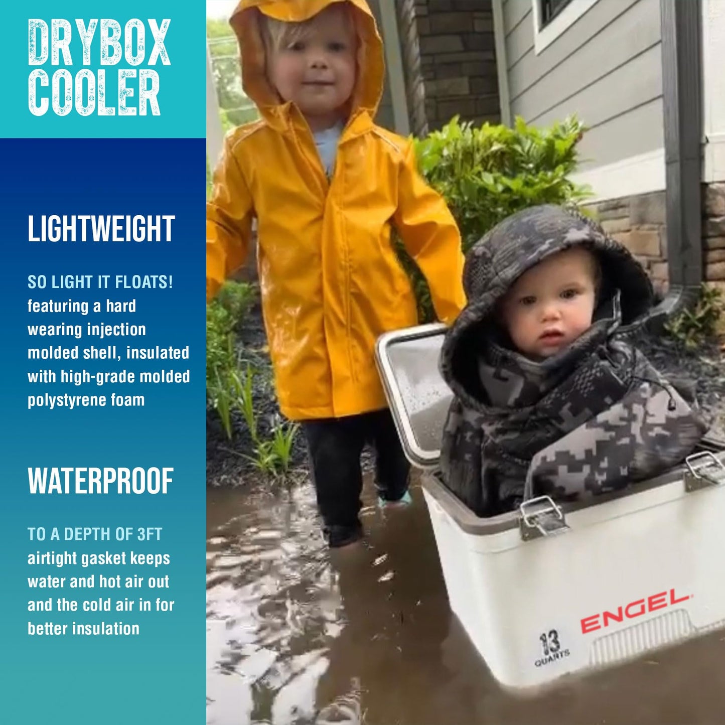 Engel UC13 13qt Leak-Proof, Air Tight, Drybox Cooler and Small Hard Shell Lunchbox for Men and Women in Red